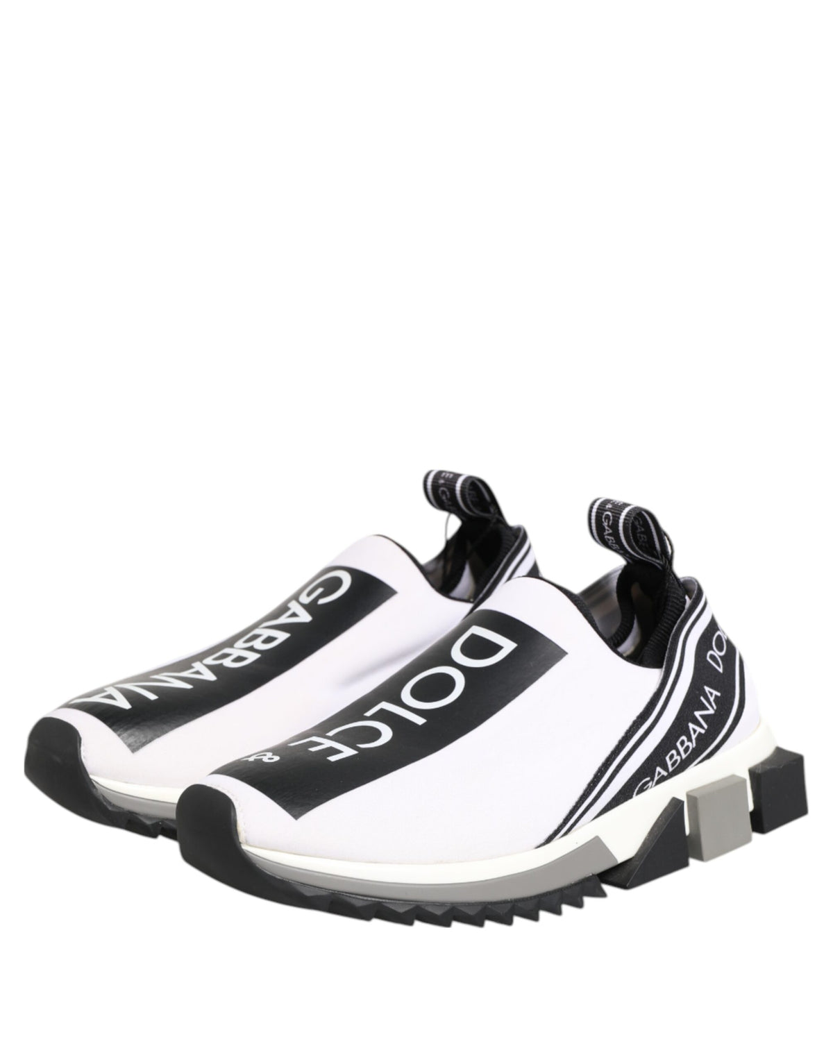 Dolce & Gabbana Black White Slip On Sorrento Sneakers Women's Shoes (Pre-Owned)
