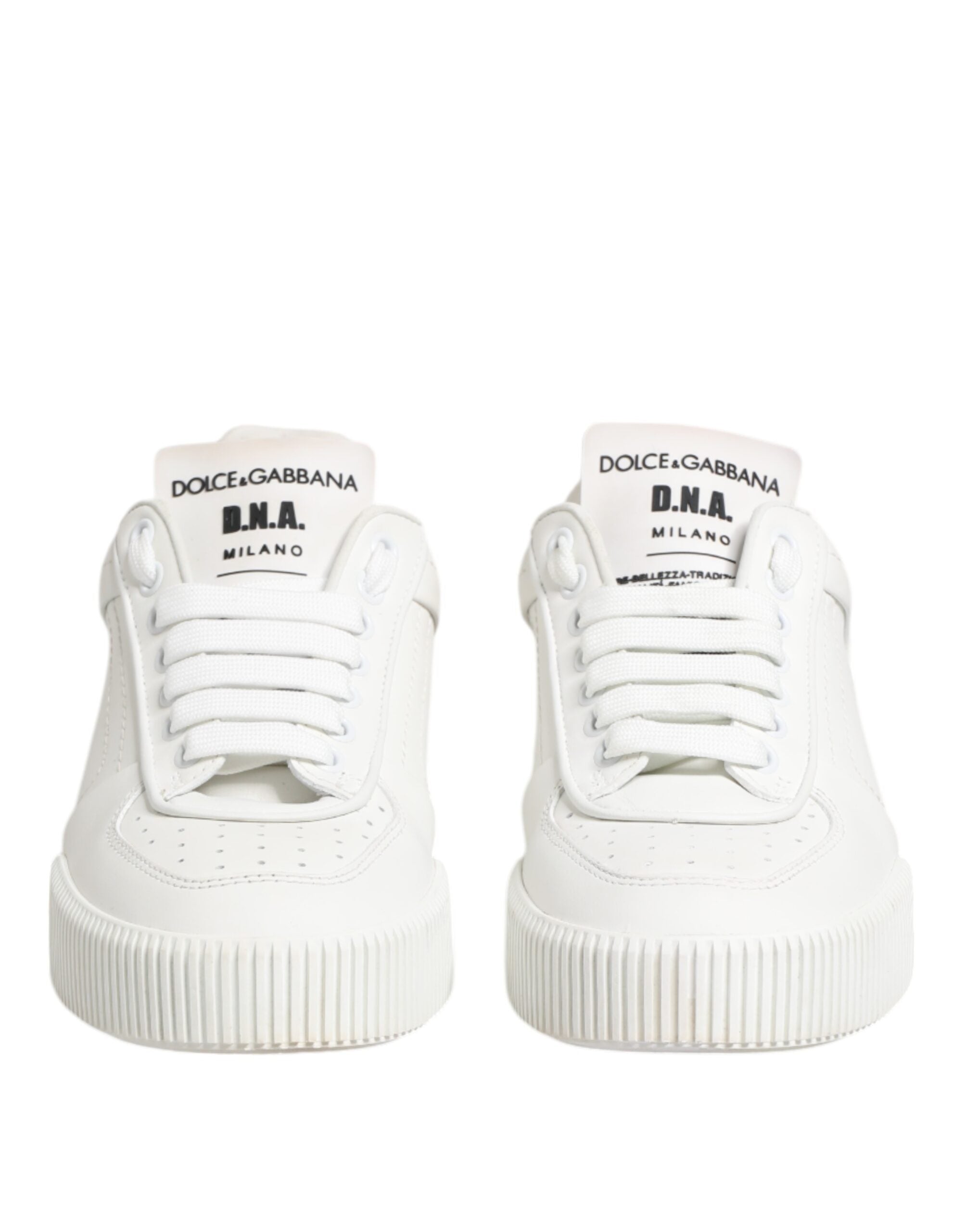 Dolce & Gabbana White Miami Leather Low Top Sneakers Women's Shoes (Pre-Owned)