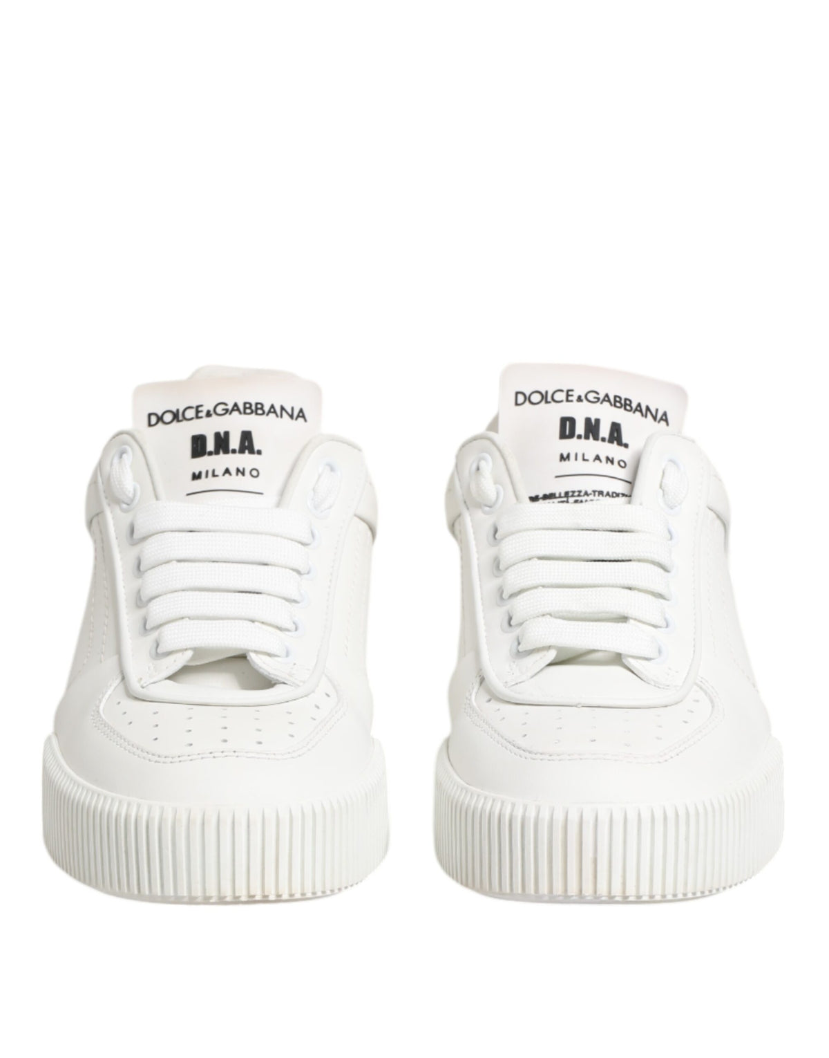 Dolce & Gabbana White Miami Leather Low Top Sneakers Women's Shoes (Pre-Owned)