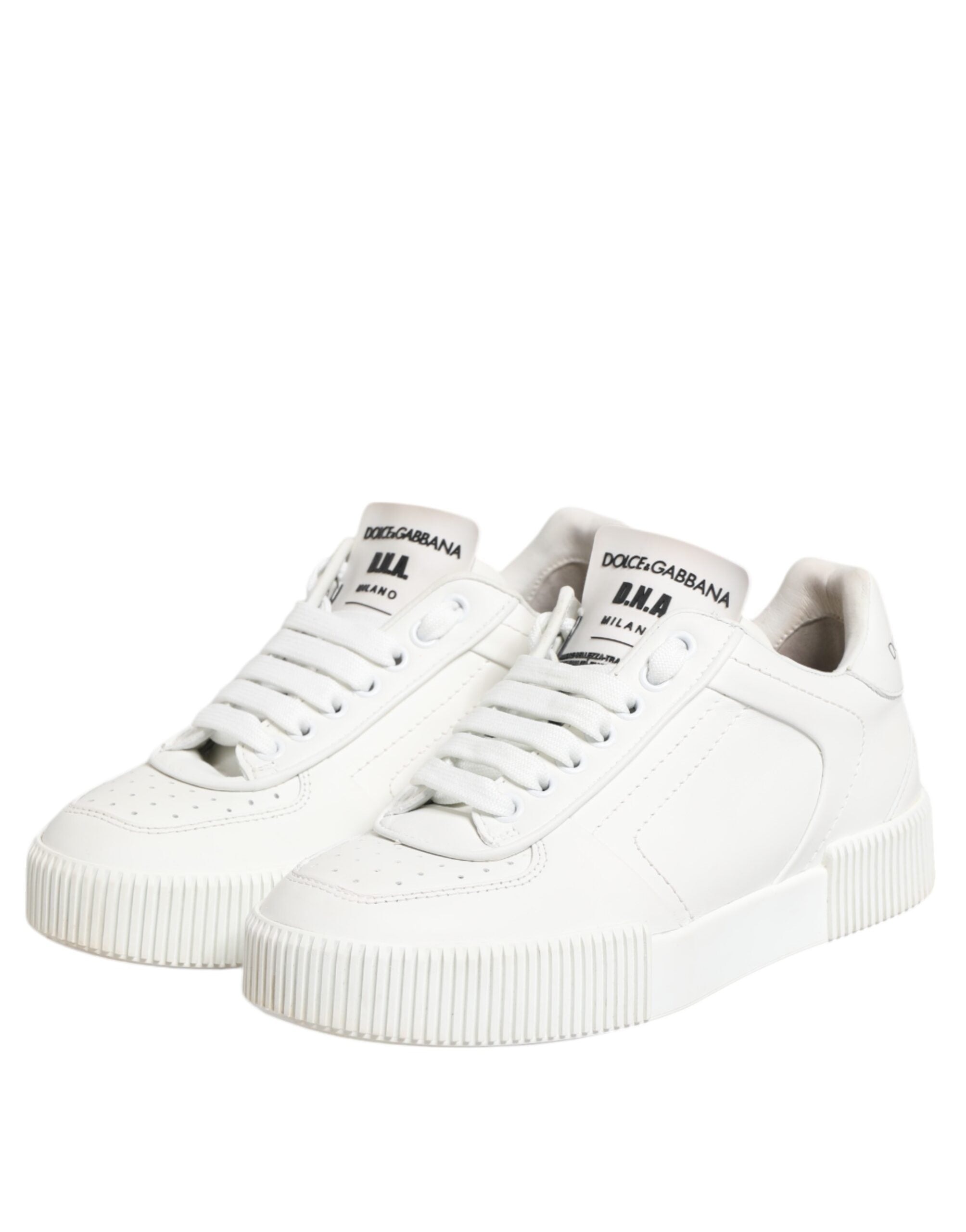 Dolce & Gabbana White Miami Leather Low Top Sneakers Women's Shoes (Pre-Owned)