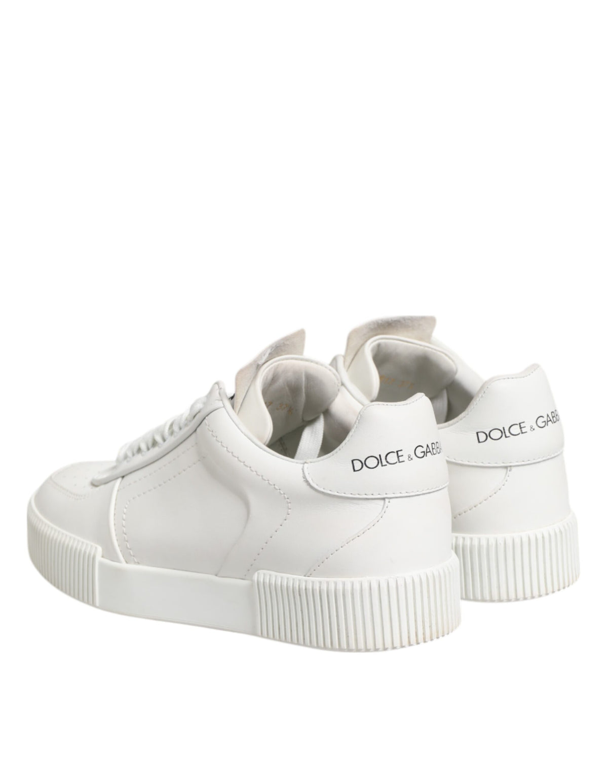 Dolce & Gabbana White Miami Leather Low Top Sneakers Women's Shoes (Pre-Owned)