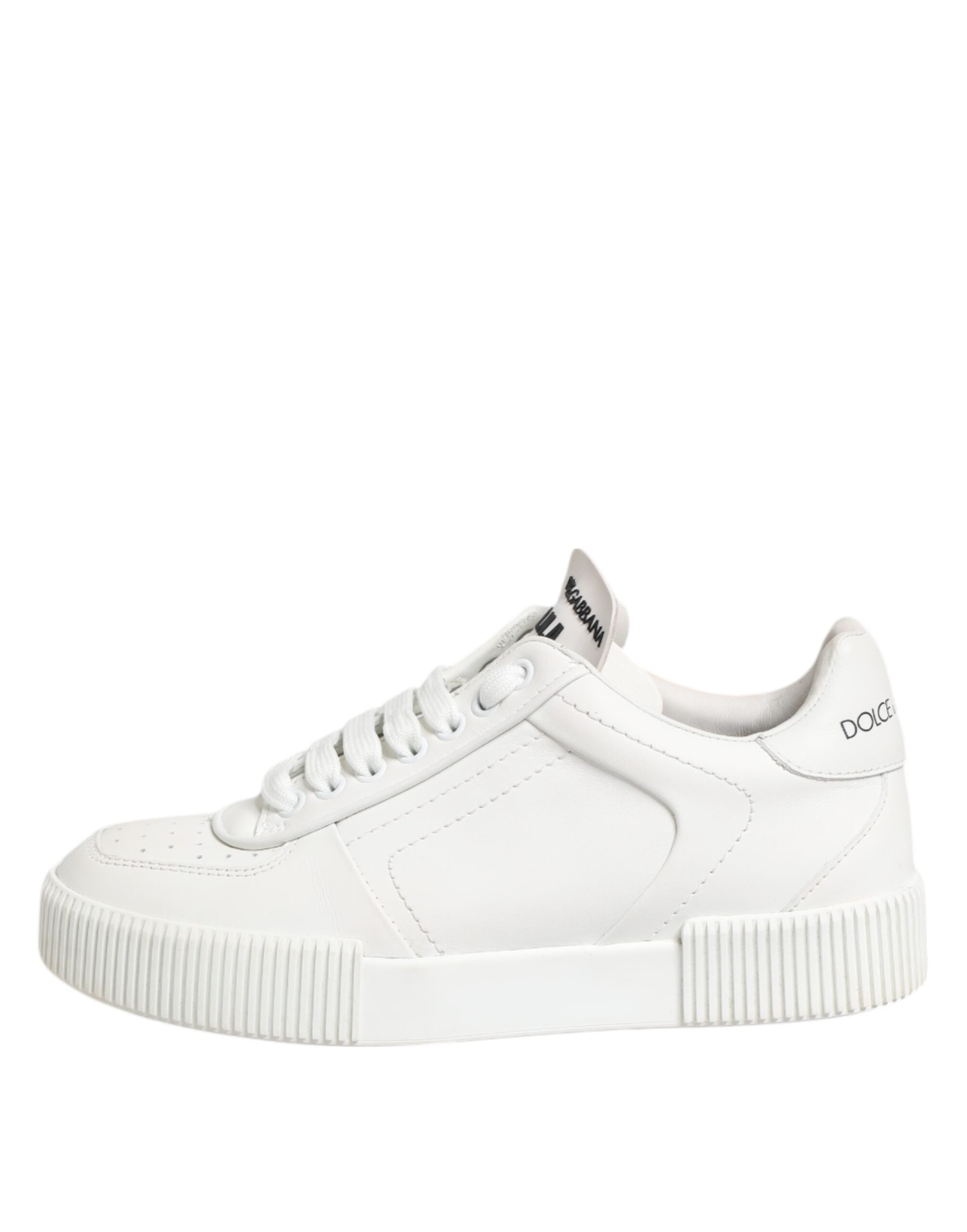 Dolce & Gabbana White Miami Leather Low Top Sneakers Women's Shoes (Pre-Owned)