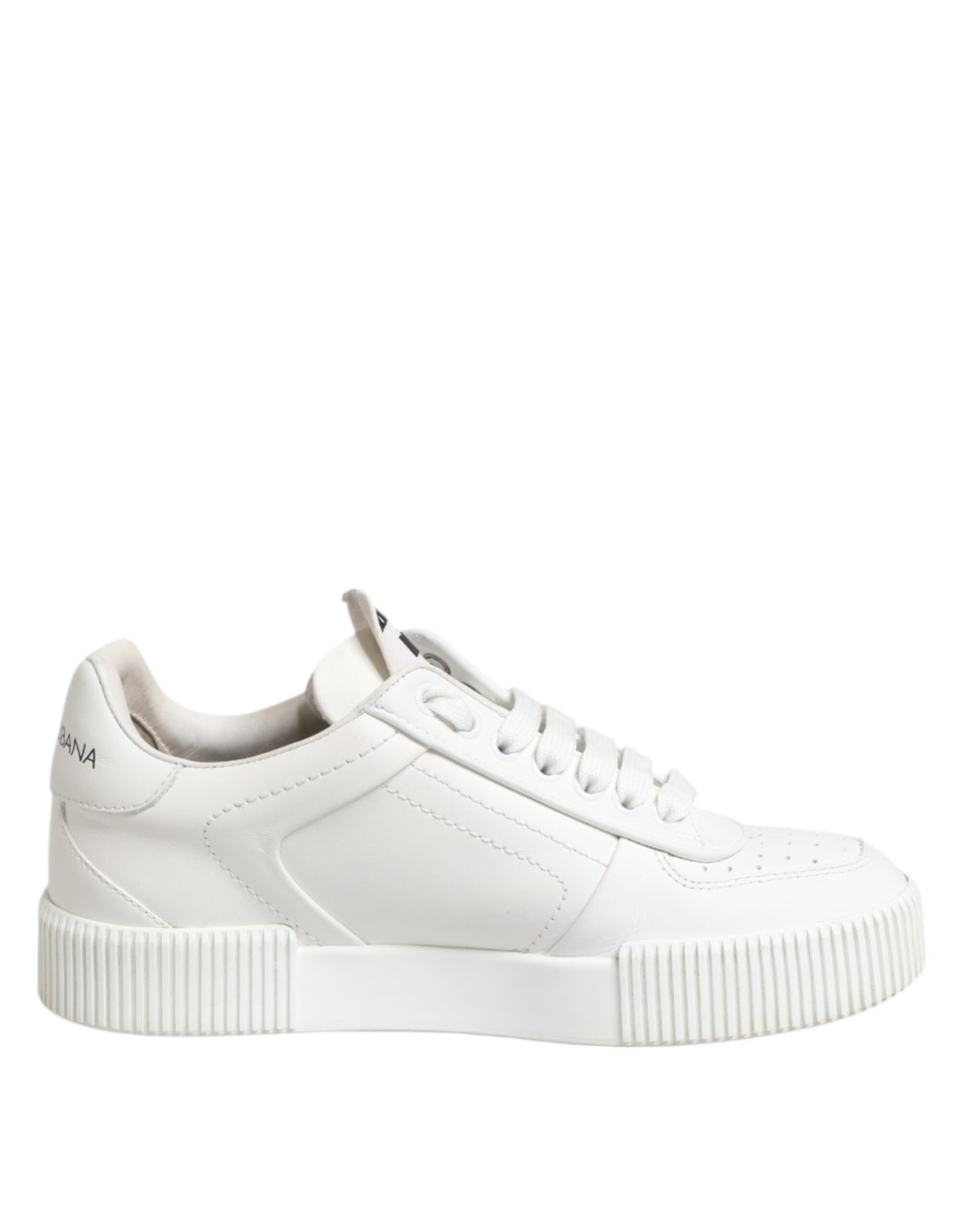 Dolce & Gabbana White Miami Leather Low Top Sneakers Women's Shoes (Pre-Owned)