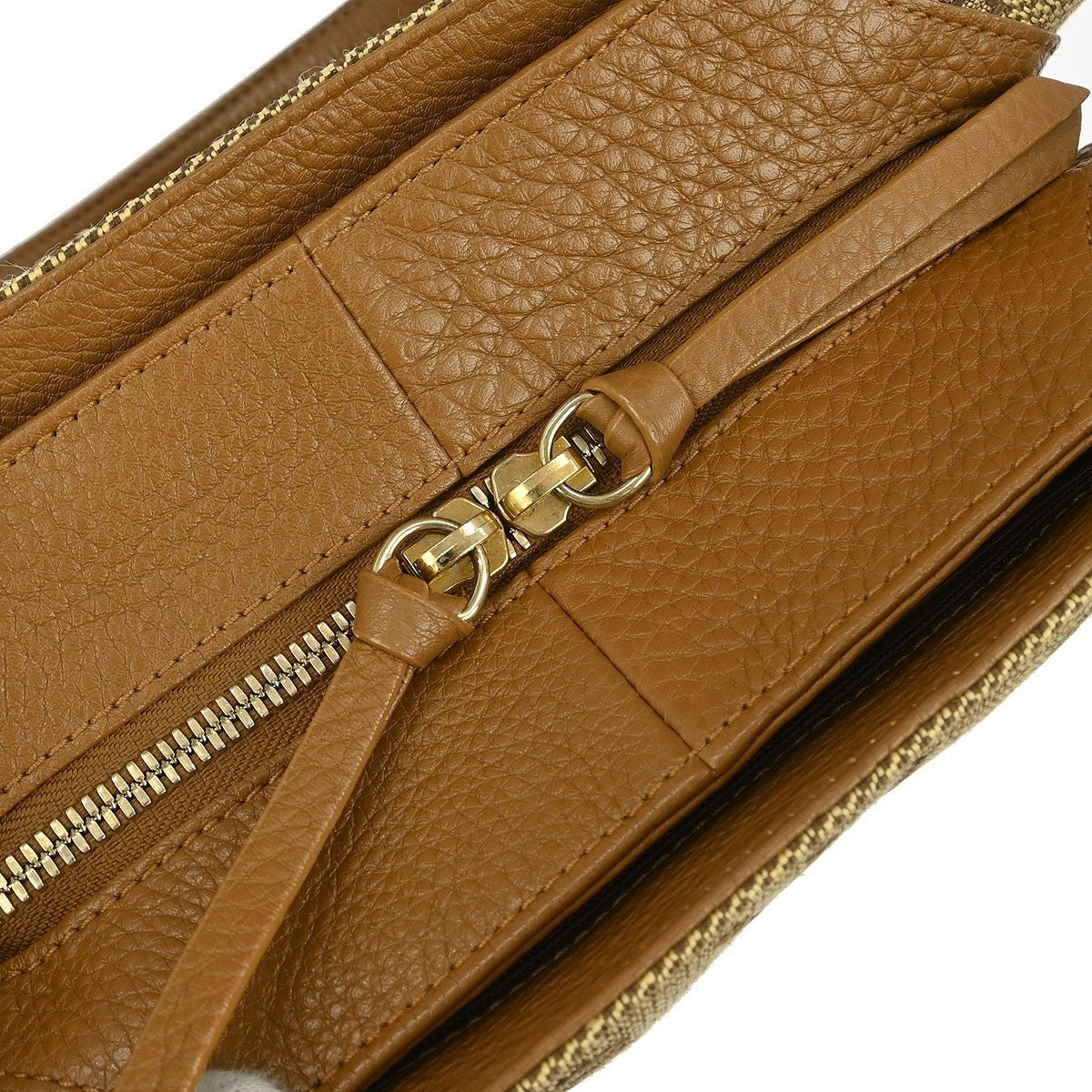 Bvlgari Logomania Canvas Brown Canvas Handbag (Pre-Owned)