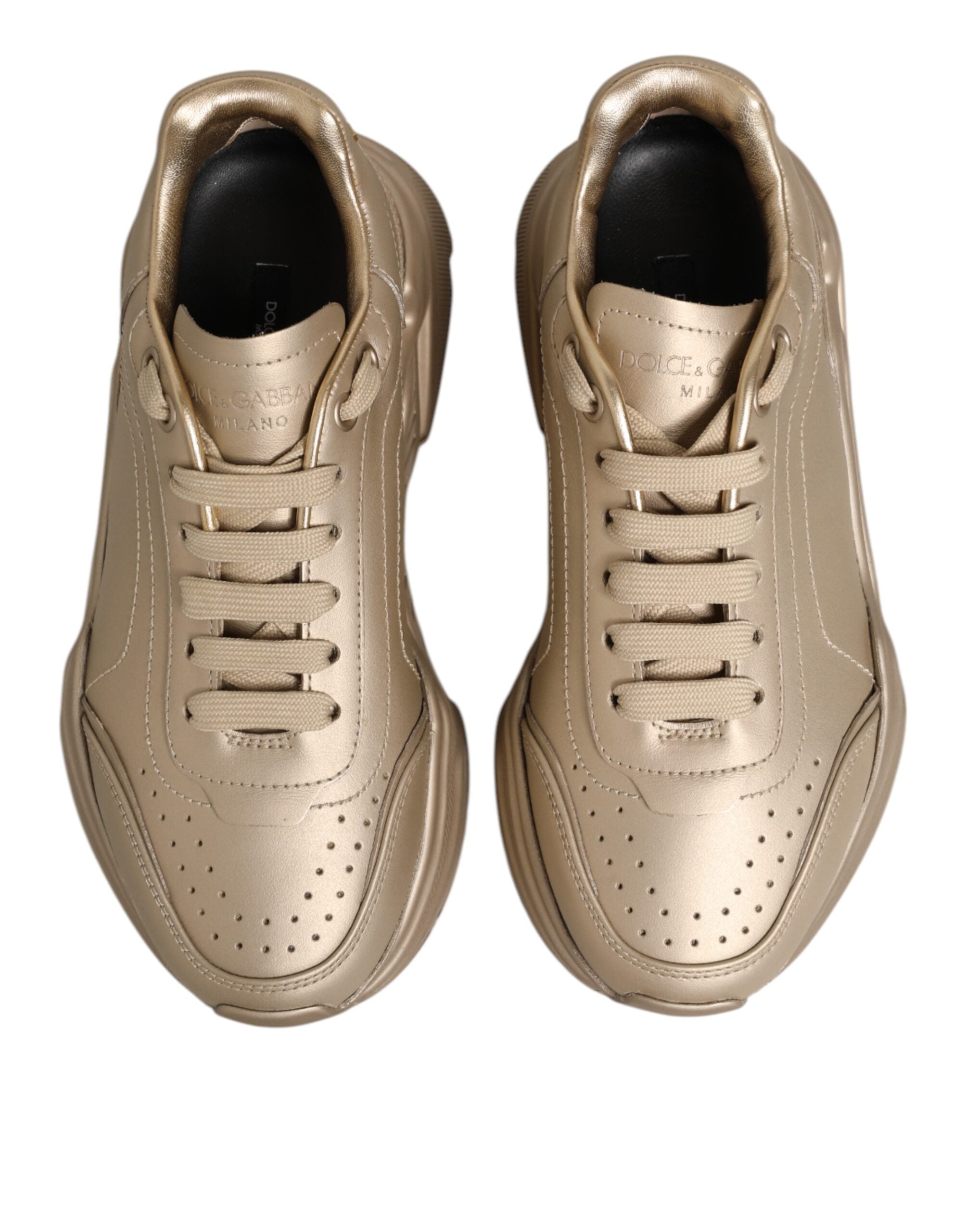 Dolce & Gabbana Gold Leather Daymaster Women Sneaker Women's Shoes