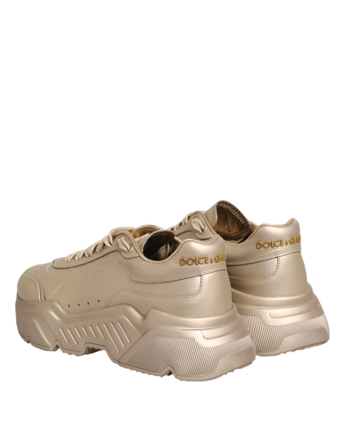Dolce & Gabbana Gold Leather Daymaster Women Sneaker Women's Shoes