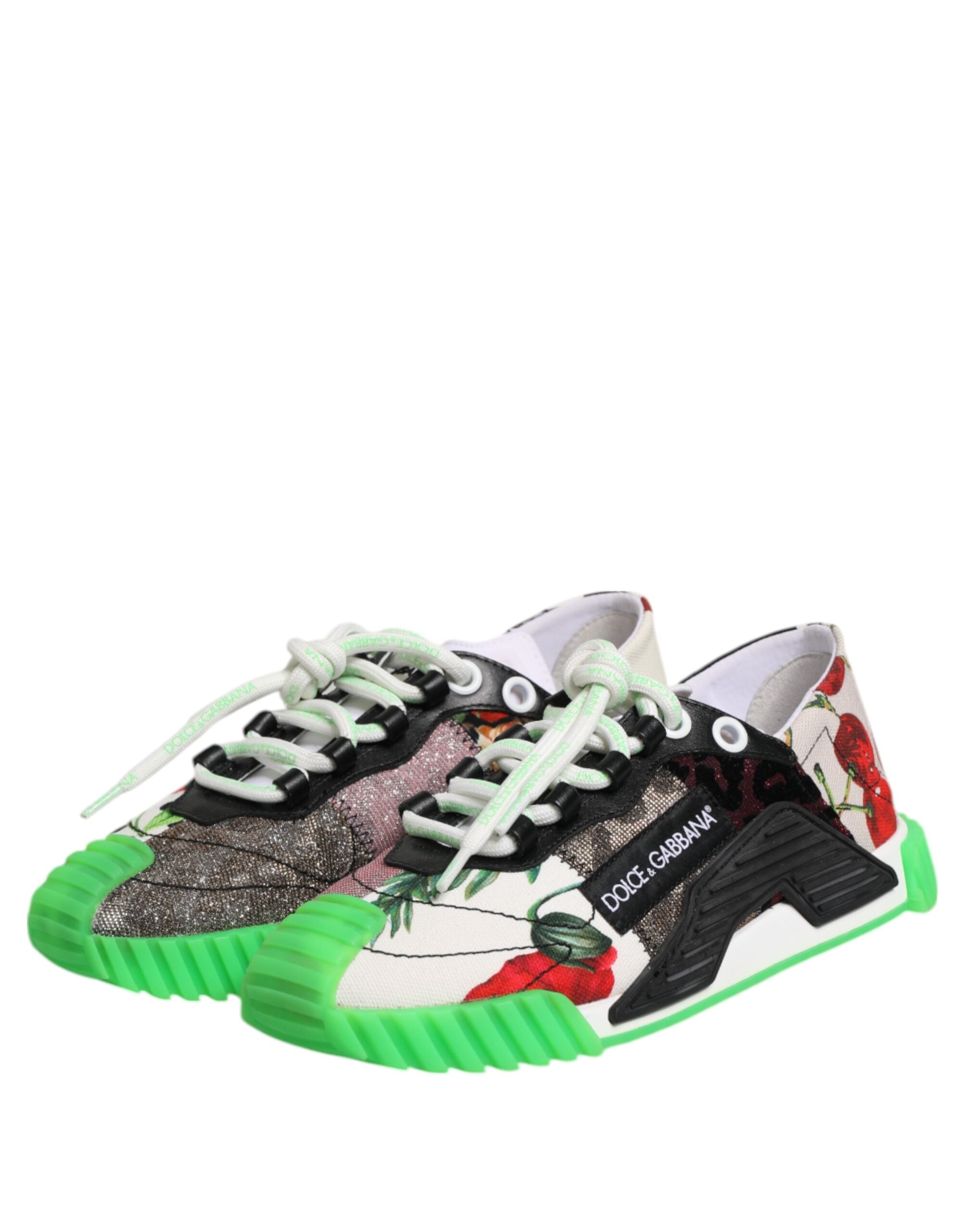 Dolce & Gabbana Multicolor DG Logo Leopard Cherry Sneaker Women's Shoes