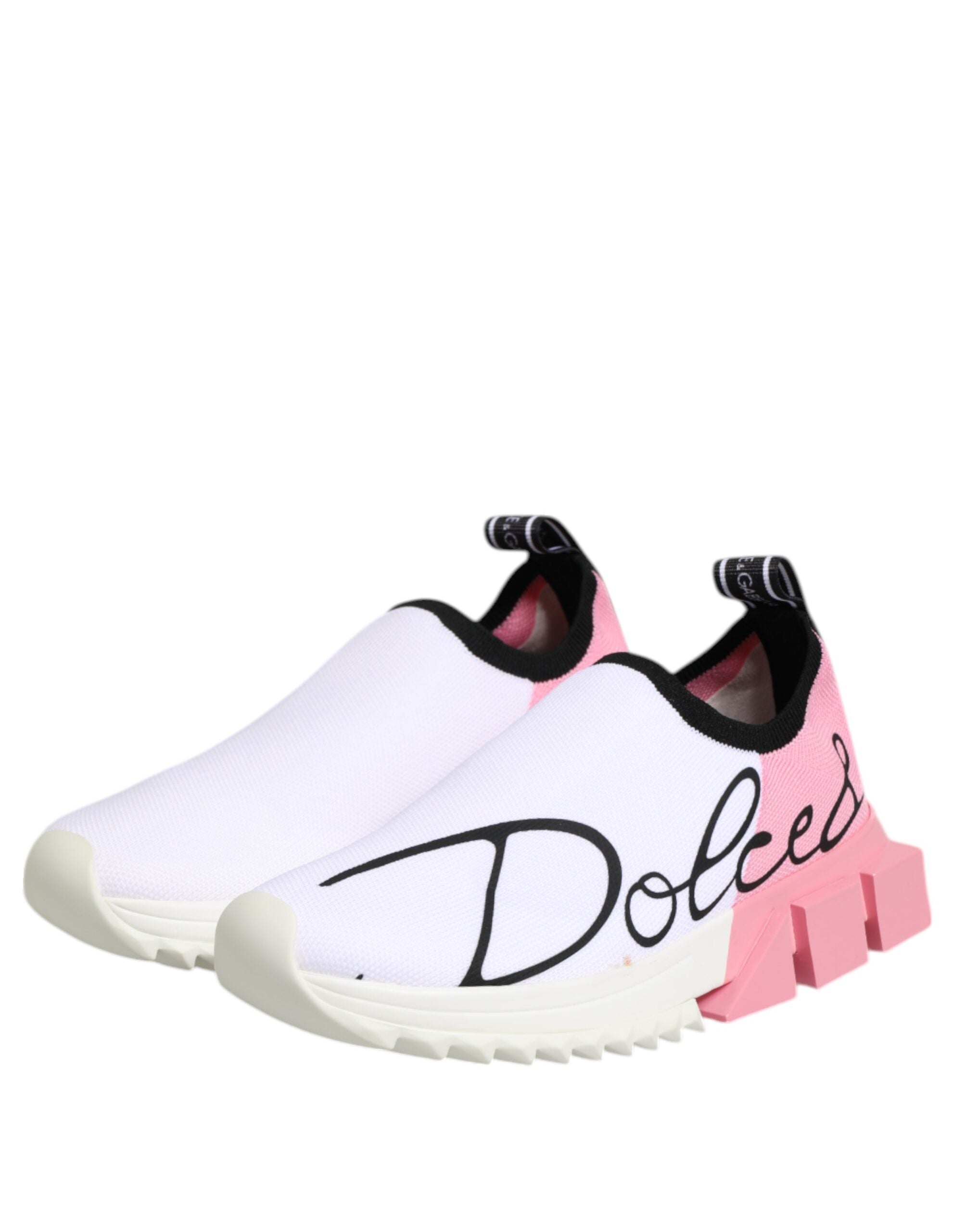 Dolce & Gabbana White Pink Low Top Sorrento Sneakers Women's Shoes (Pre-Owned)