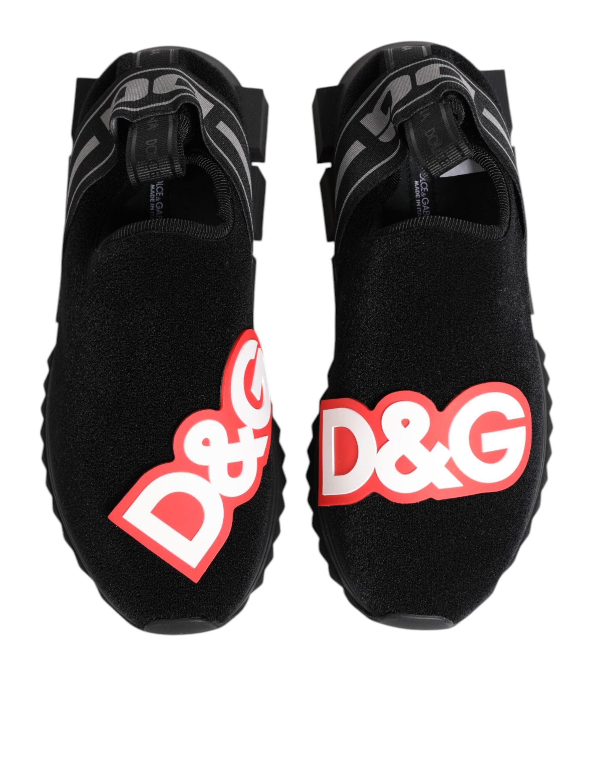 Dolce & Gabbana Black Grey Slip On Sorrento Sneakers Women's Shoes