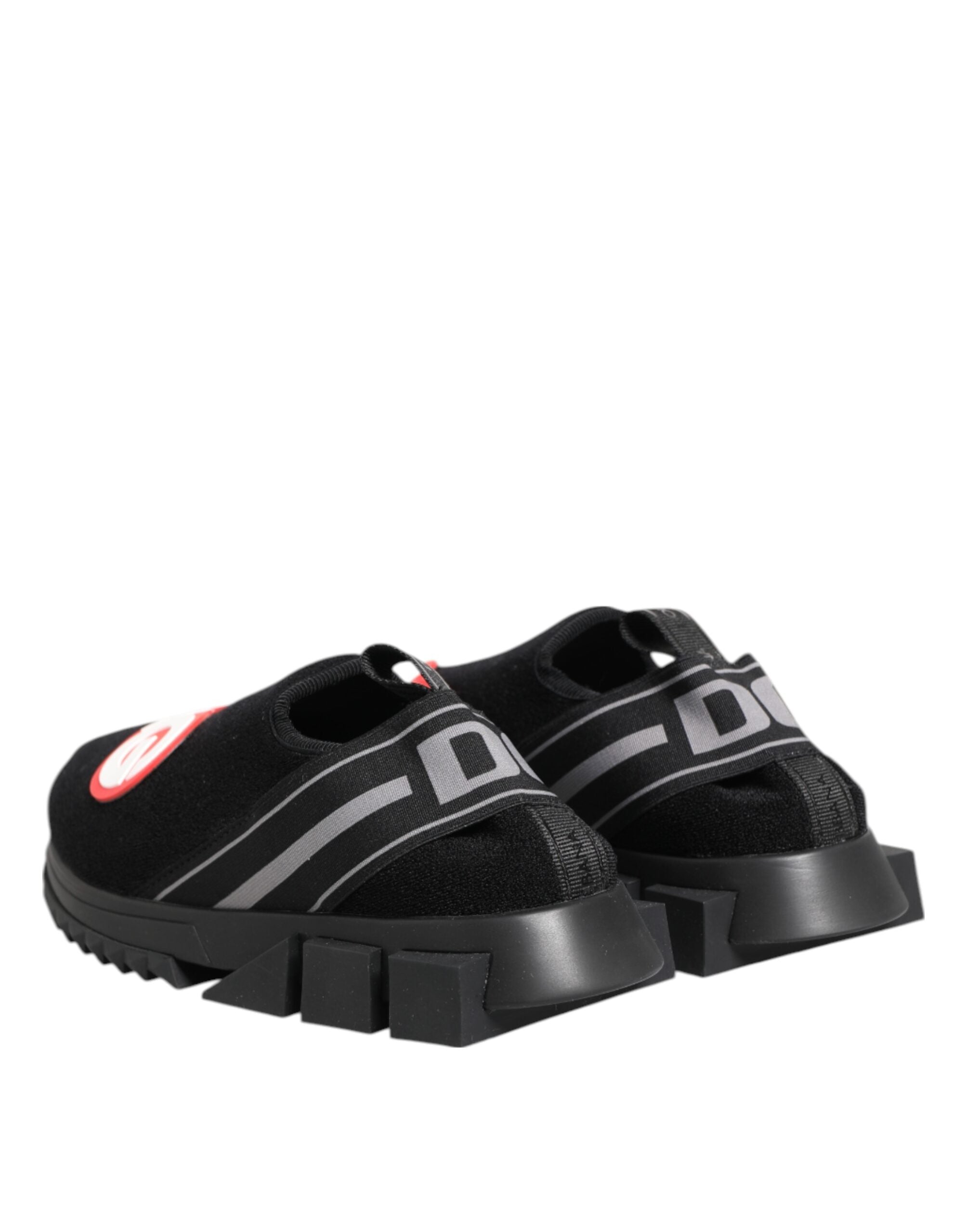 Dolce & Gabbana Black Grey Slip On Sorrento Sneakers Women's Shoes