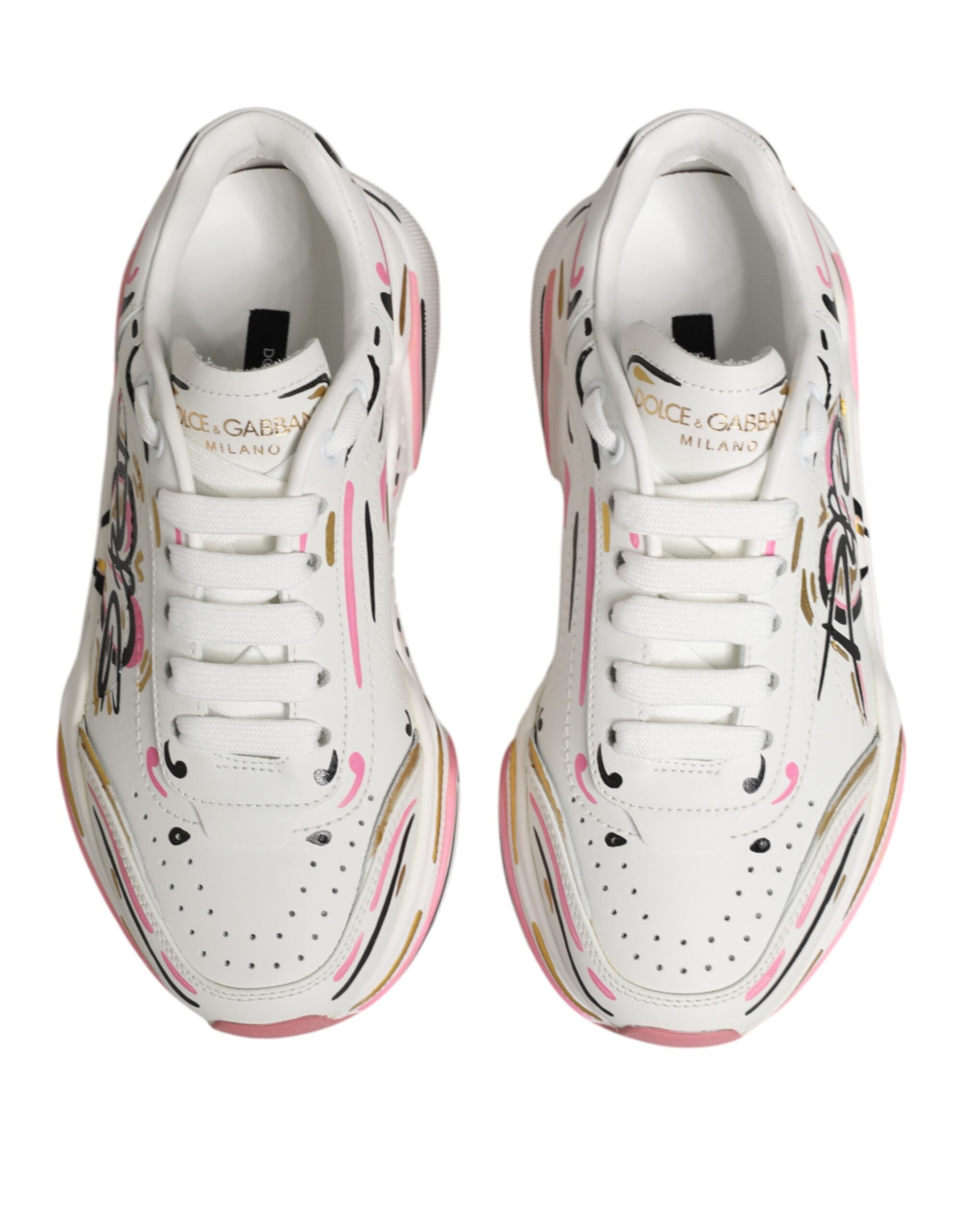 Dolce & Gabbana Multicolor Hand Painted DAYMASTER Sneaker Women's Shoes