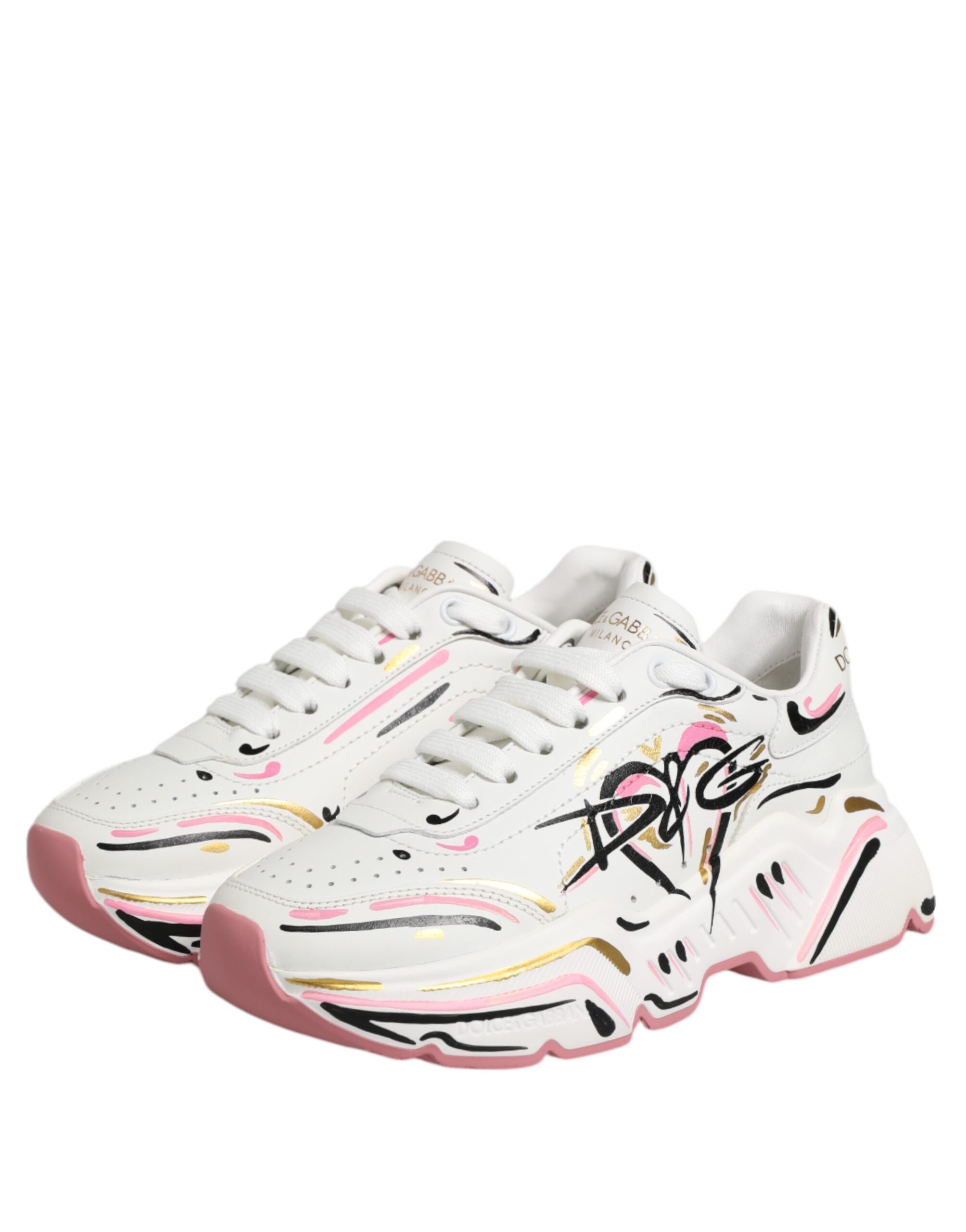 Dolce & Gabbana Multicolor Hand Painted DAYMASTER Sneaker Women's Shoes