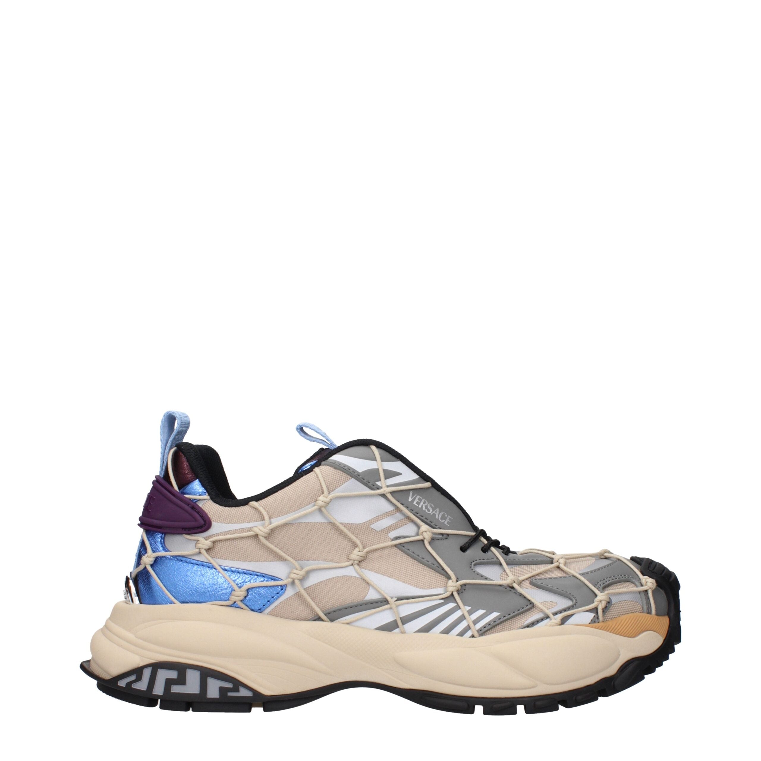 Versace Beige Fabric Men's Sneakers