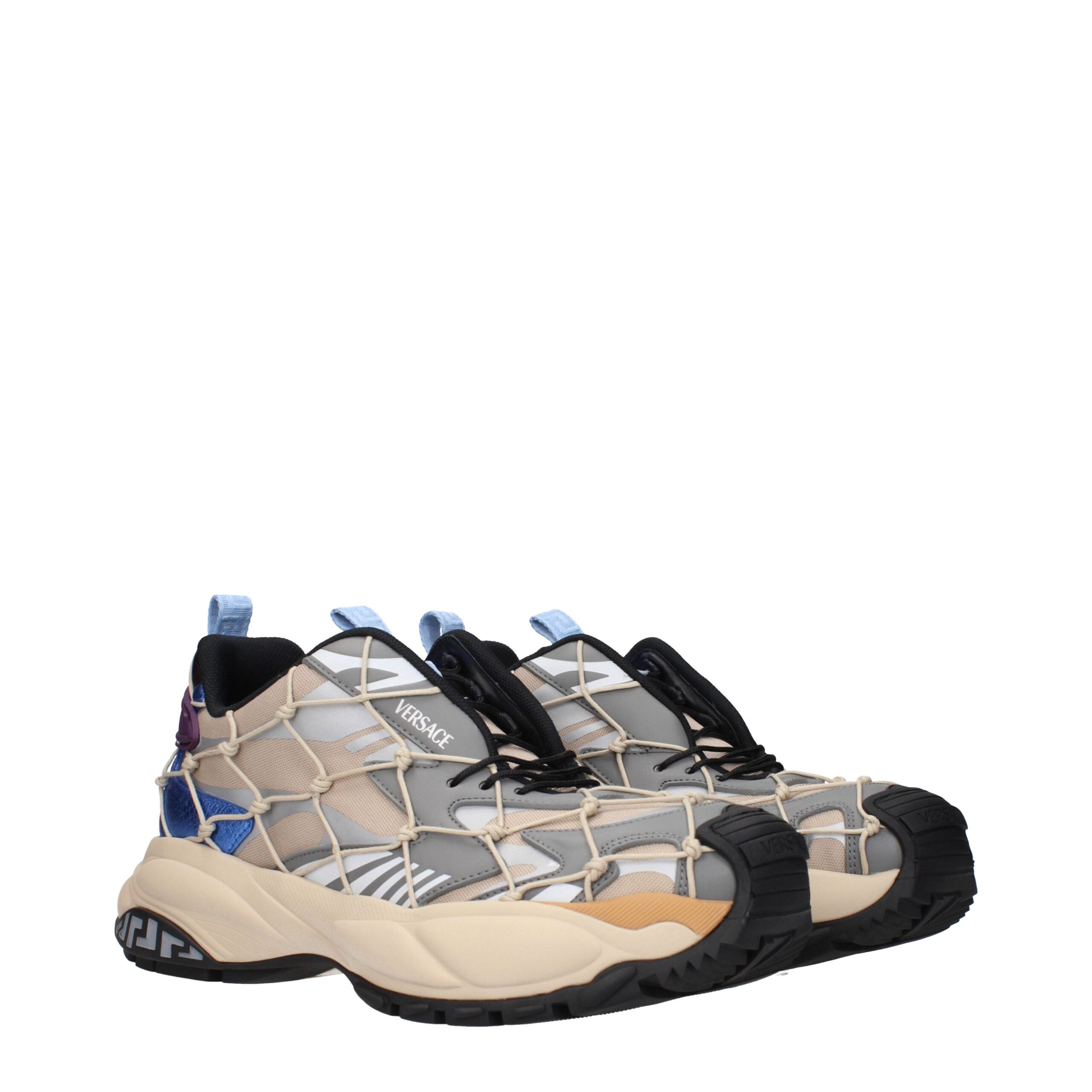 Versace Beige Fabric Men's Sneakers