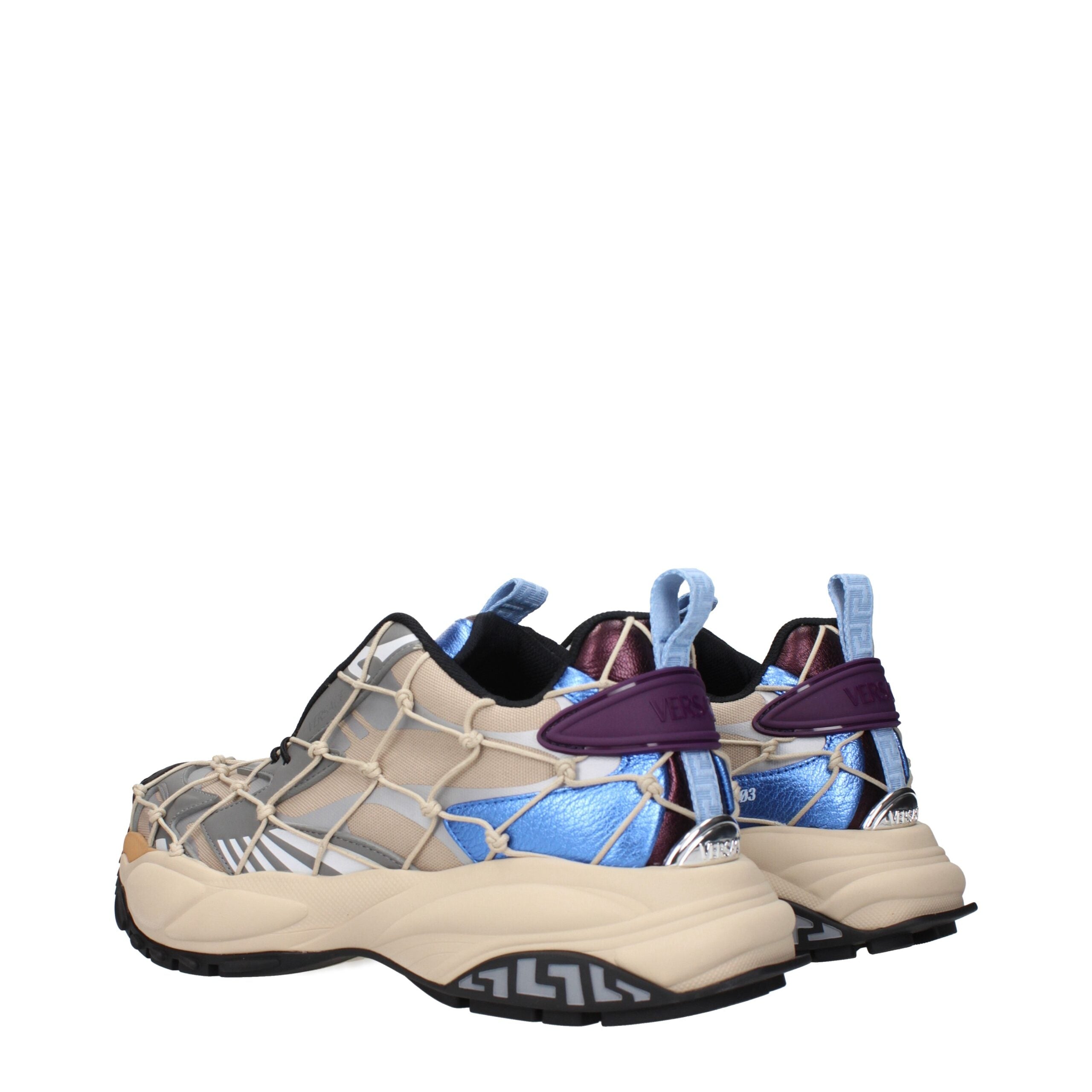 Versace Beige Fabric Men's Sneakers