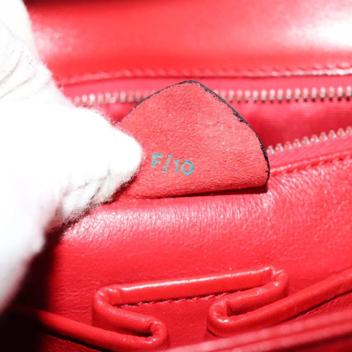 Celine Vintage Triomphe Shoulder Leather Red Leather Shoulder Bag Bag (Pre-Owned)