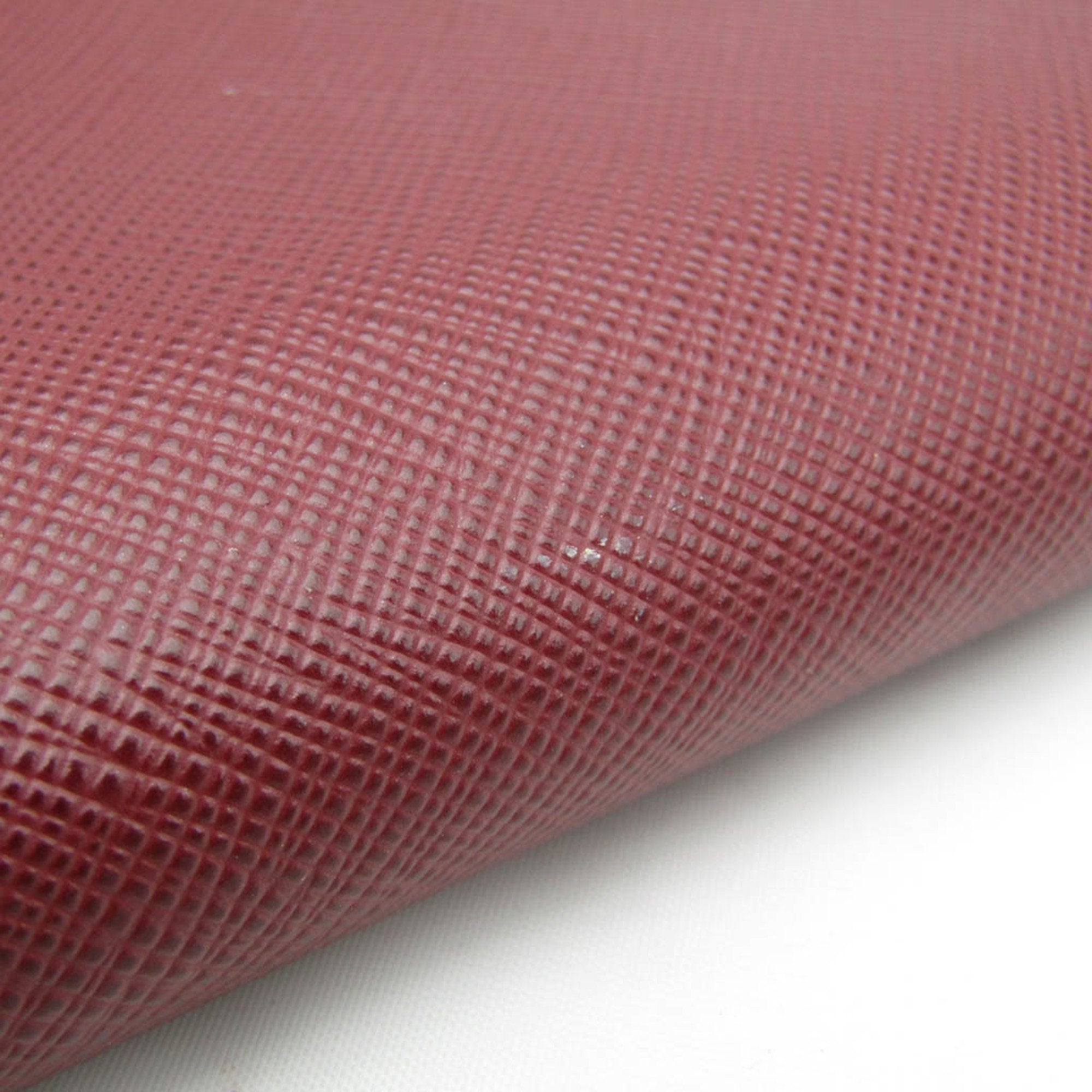 Prada Saffiano Burgundy Leather Wallet (Pre-Owned)