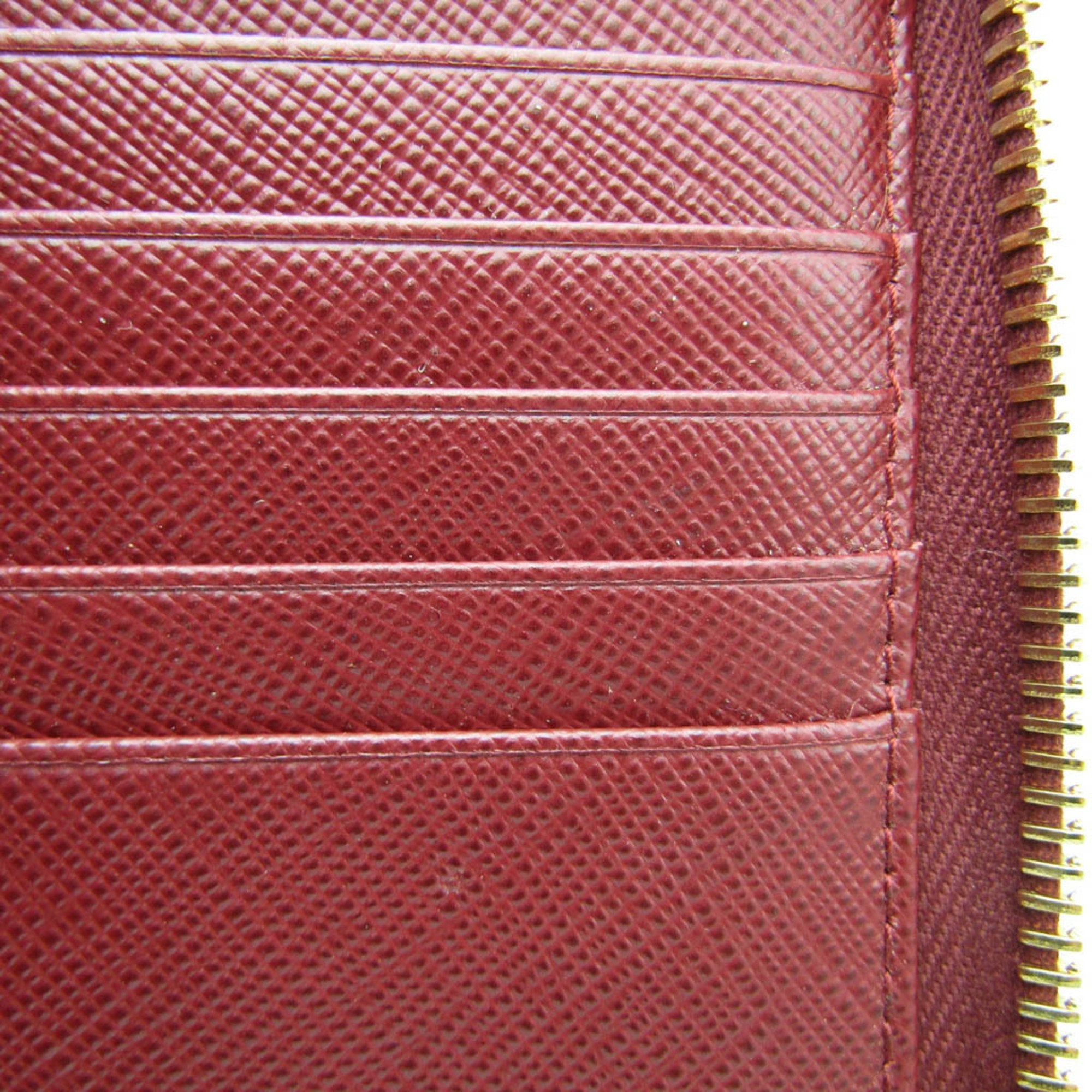 Prada Saffiano Burgundy Leather Wallet (Pre-Owned)