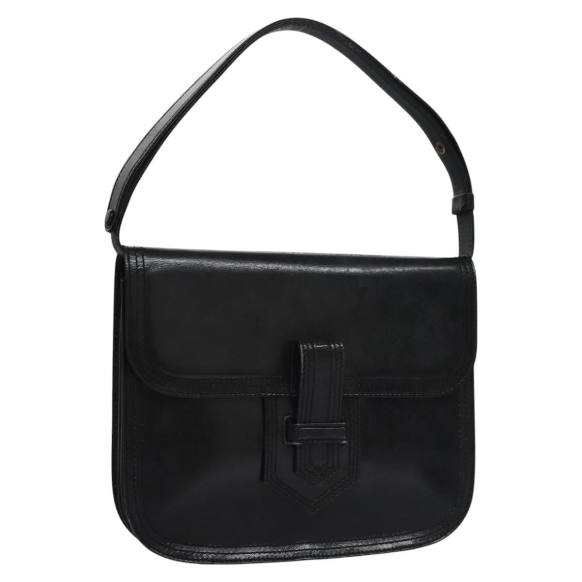 Saint Laurent Vintage Leather Black Leather Handbag (Pre-Owned)