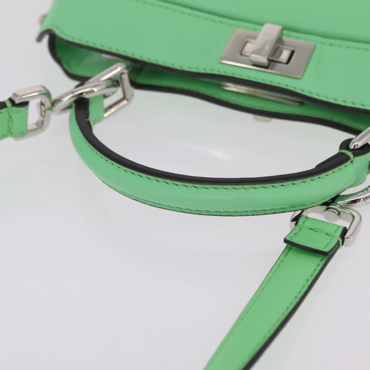 Fendi Peekaboo Iseeu Leather Green Leather Handbag (Pre-Owned)