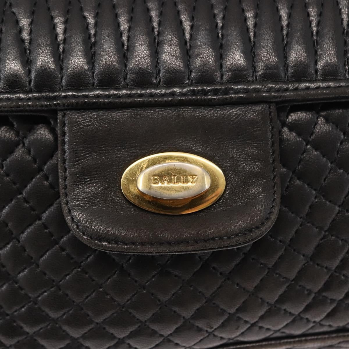 Bally Vintage Chain Quilted Leather Black Leather Shoulder Bag Bag (Pre-Owned)