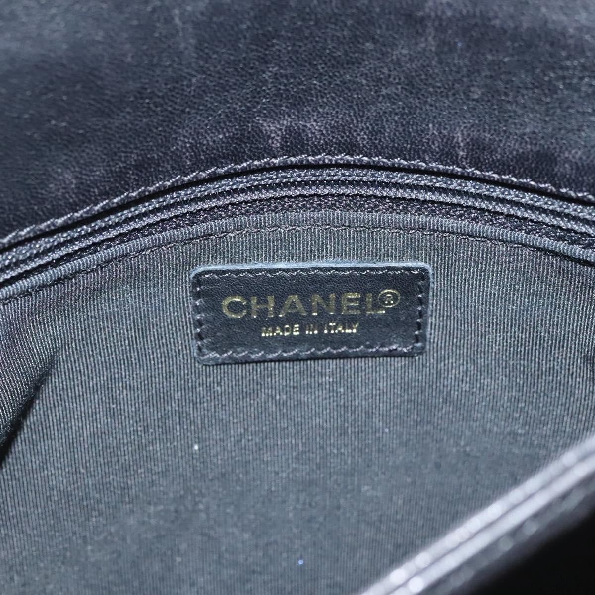 Chanel Chocolate Bar Cc Quilted Leather Black Leather Shoulder Bag Bag (Pre-Owned)