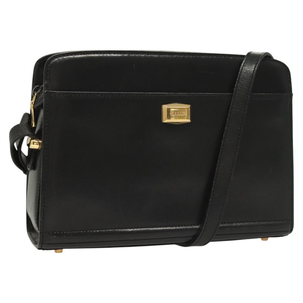Bally Vintage Leather Black Leather Shoulder Bag Bag (Pre-Owned)