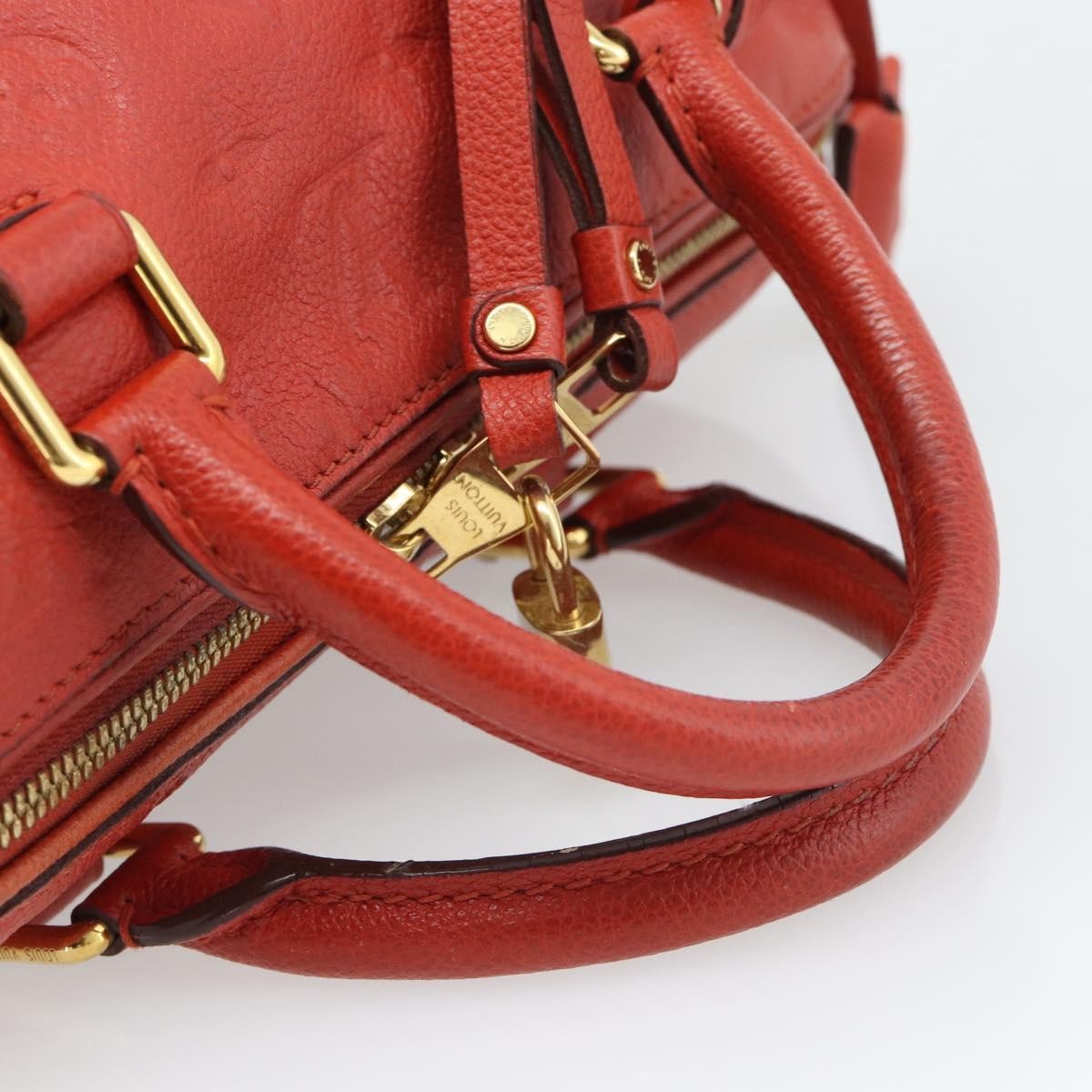 Louis Vuitton Speedy Bandouliere Monogram Empreinte Leather Red Leather Handbag (Pre-Owned)