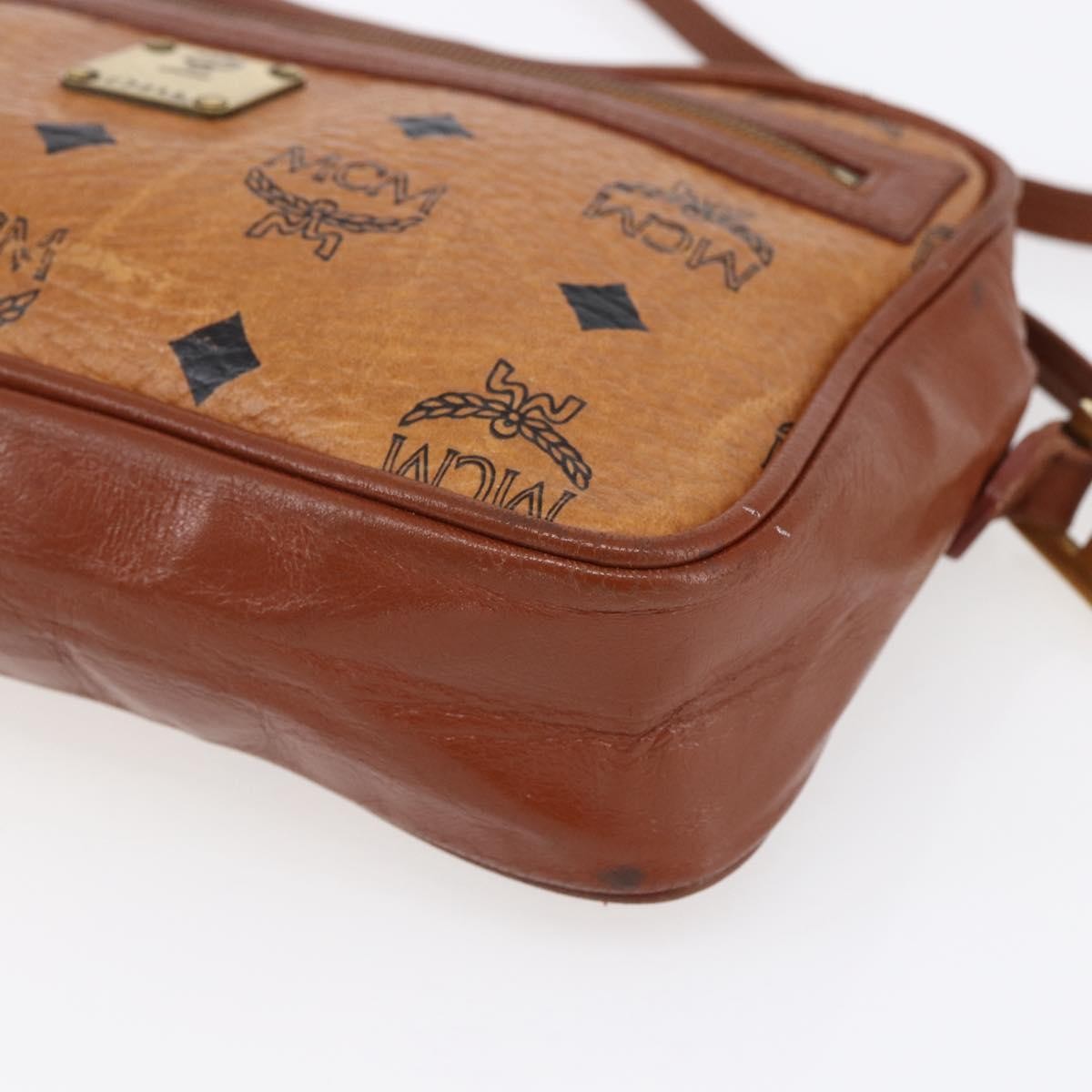 MCM Visetos Canvas And Leather Brown Canvas Shoulder Bag Bag (Pre-Owned)