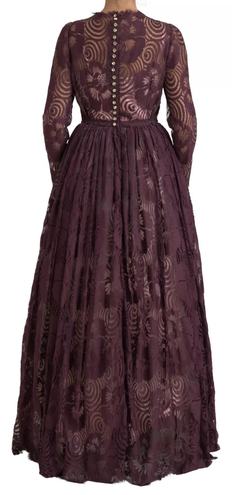 Dolce & Gabbana Purple Viscose Crystal A-Line Gown Women's Dress (Pre-Owned)