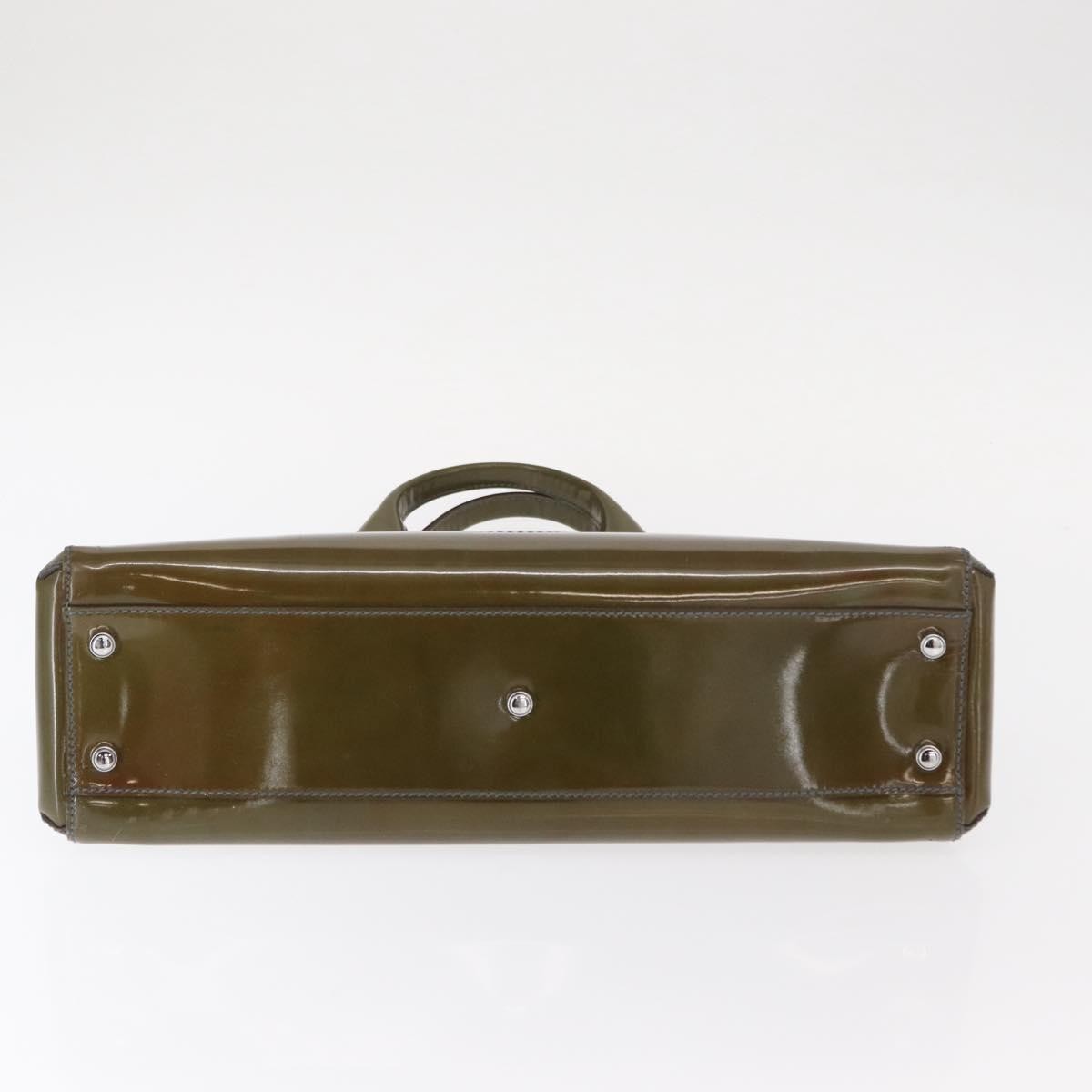 Cartier Marcello Patent Leather Khaki Patent_Leather Handbag (Pre-Owned)