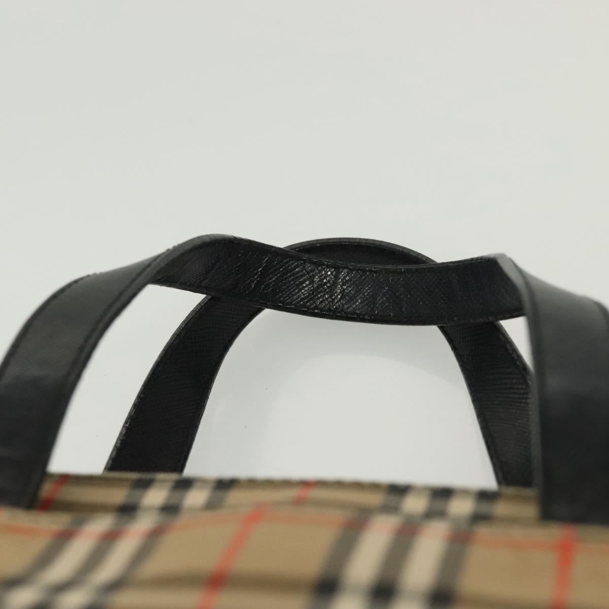 Burberry Nova Check Pattern Beige Canvas Bag (Pre-Owned)