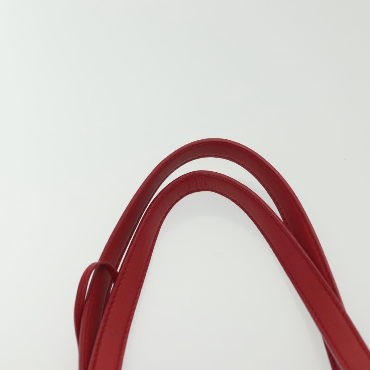 Bottega Veneta Intrecciomirage Tote Leather Red Leather Tote Bag Bag (Pre-Owned)