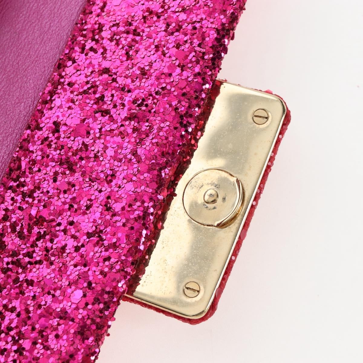 Saint Laurent Lulu Bunny Glitter Pink Leather Shoulder Bag Bag (Pre-Owned)