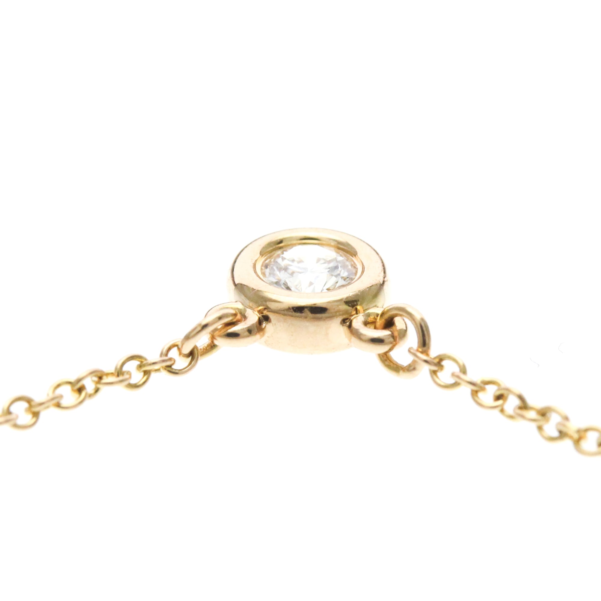 Tiffany & Co. Elsa Peretti Diamonds By The Yard 18K Rose Gold With Diamond Gold Pink_Gold Necklace Jewelry (Pre-Owned)