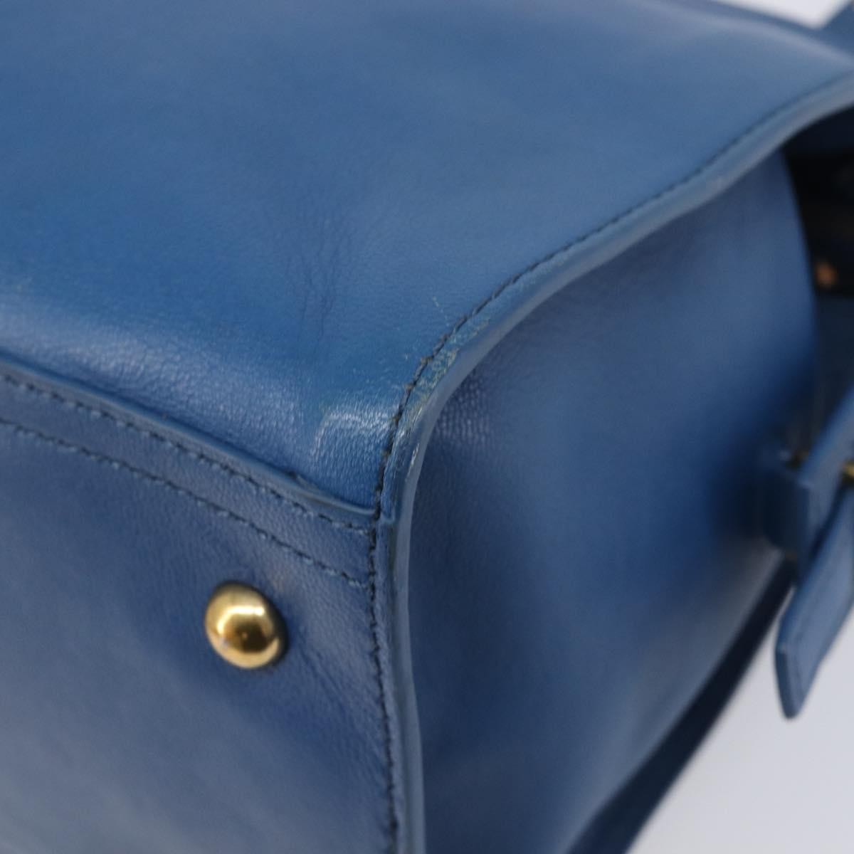 Saint Laurent Chyc Cabas Leather Blue Leather Tote Bag Bag (Pre-Owned)