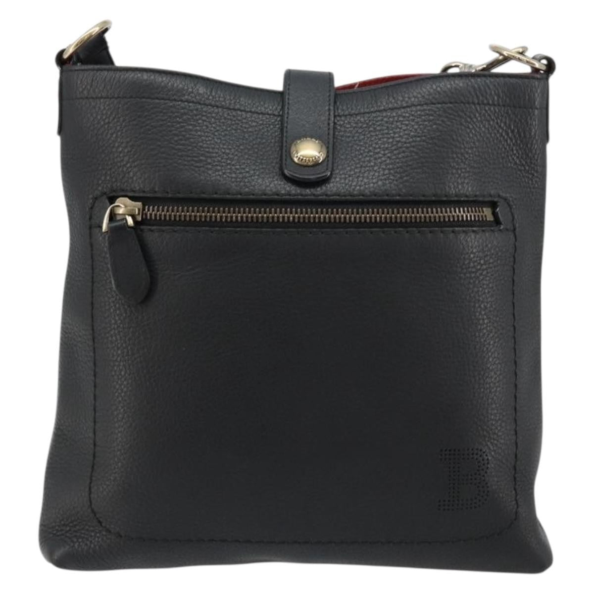 Bally Vintage Leather Black Leather Shoulder Bag Bag (Pre-Owned)