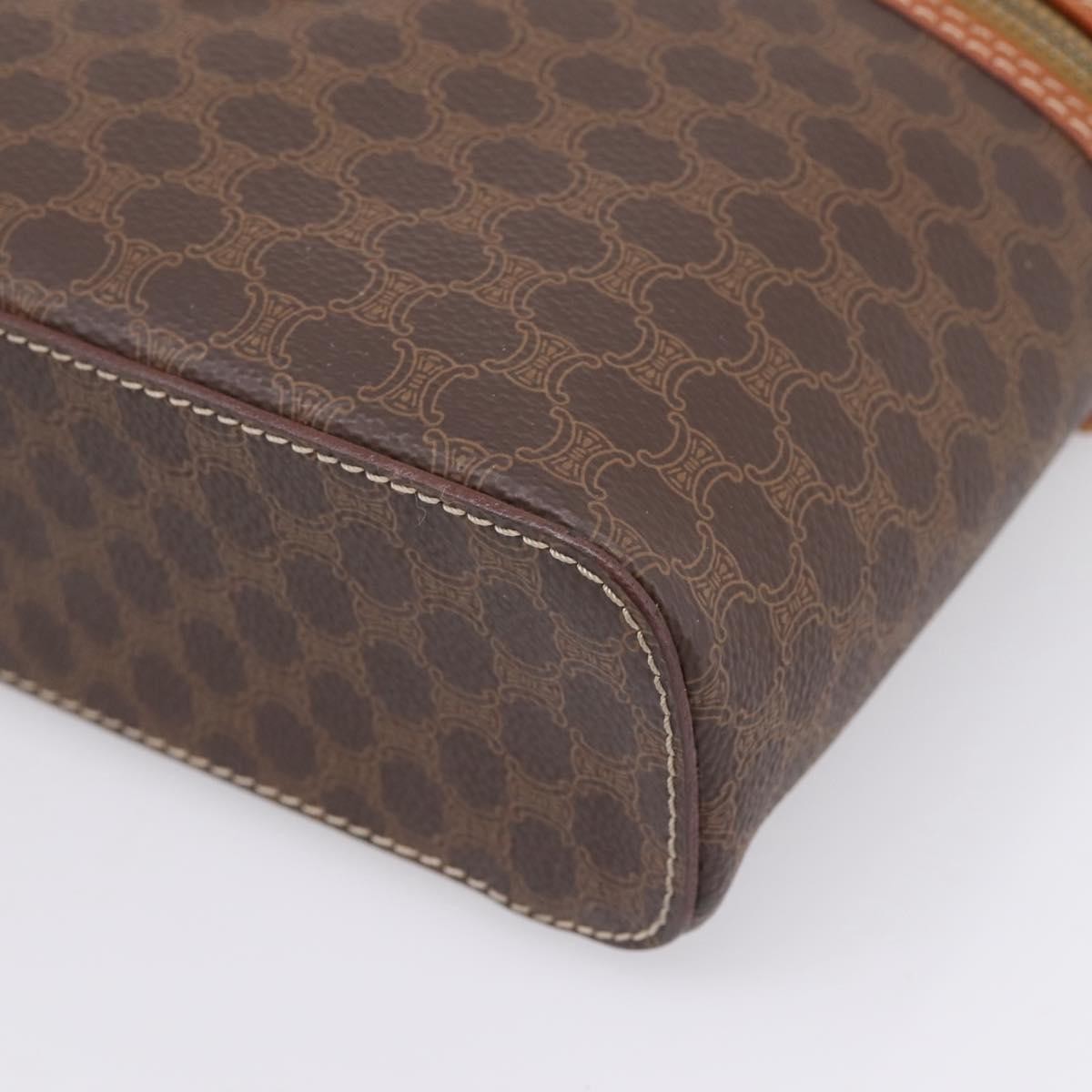 Celine Top Handle Vanity Box Triomphe Coated Canvas Brown Canvas Handbag (Pre-Owned)