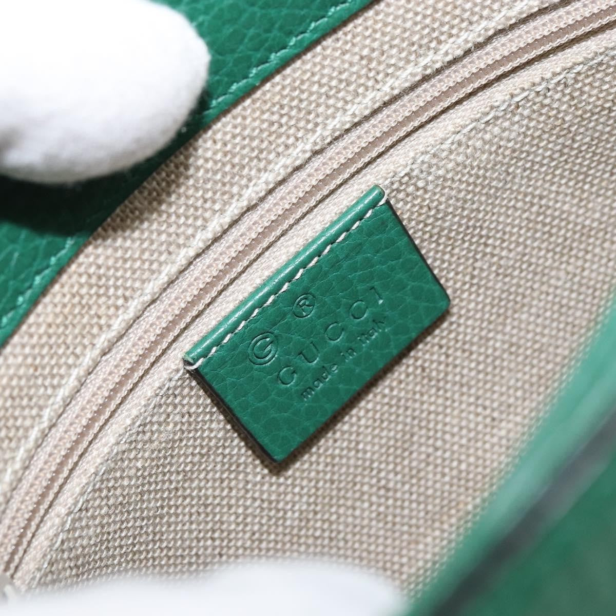 Gucci Interlocking Chain Leather Green Leather Shoulder Bag Bag (Pre-Owned)