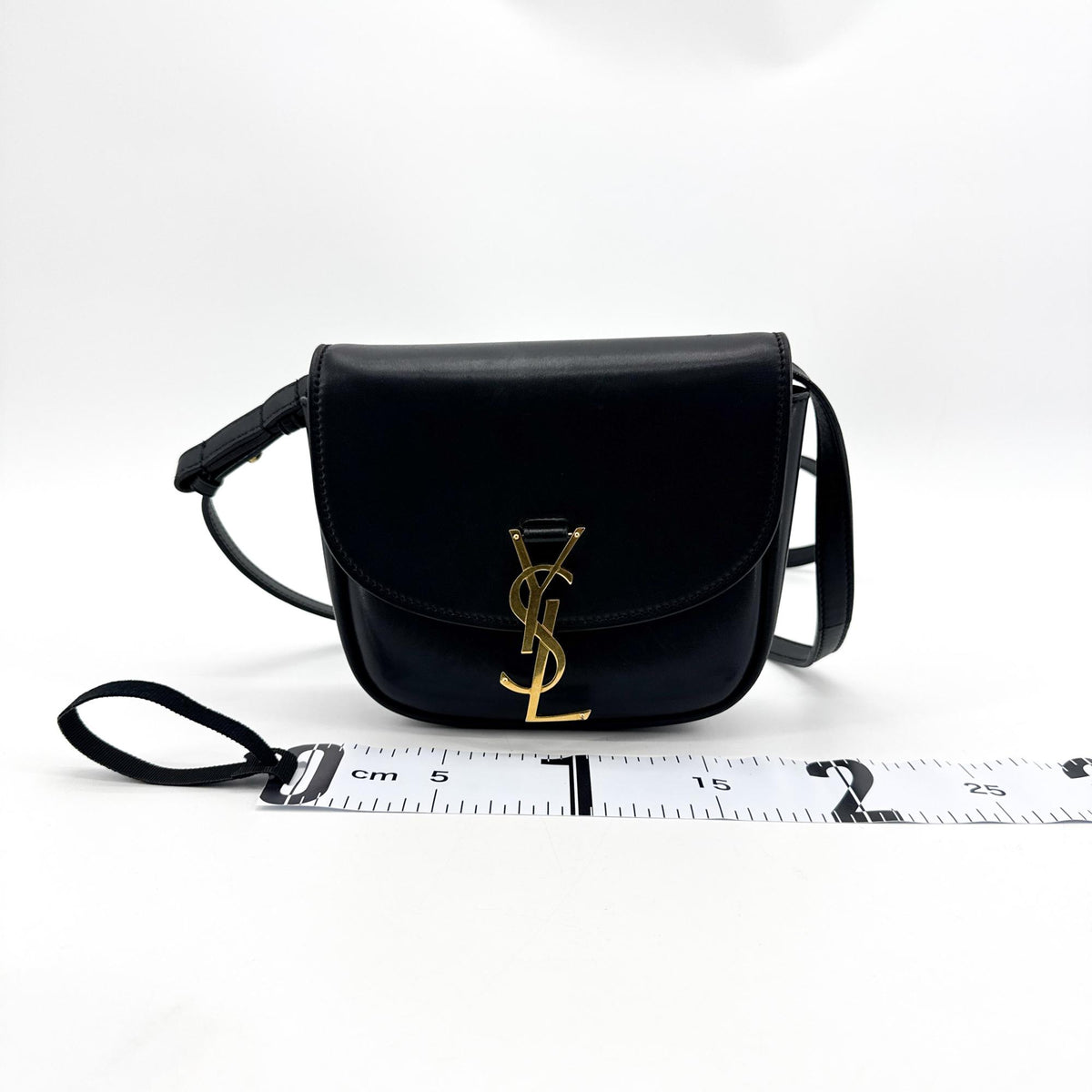 Saint Laurent Kaia Leather Black Leather Shoulder Bag Bag (Pre-Owned)