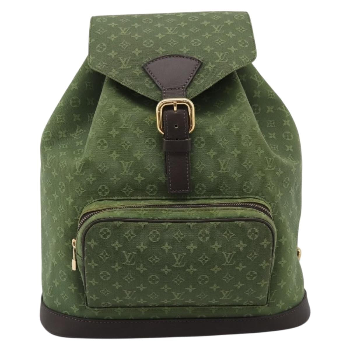 Louis Vuitton Vintage Montsouris Mini Lin Khaki Canvas Backpack Bag (Pre-Owned)