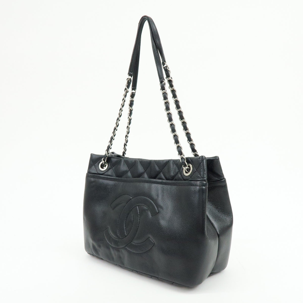 Chanel Timeless Cc Soft Caviar Black Leather Tote Bag Bag (Pre-Owned)