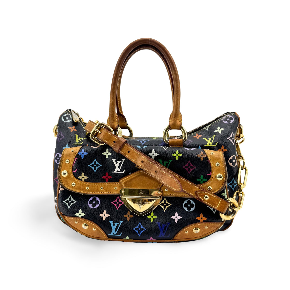 Louis Vuitton Rita Monogram Multicolor Black Canvas Handbag (Pre-Owned)