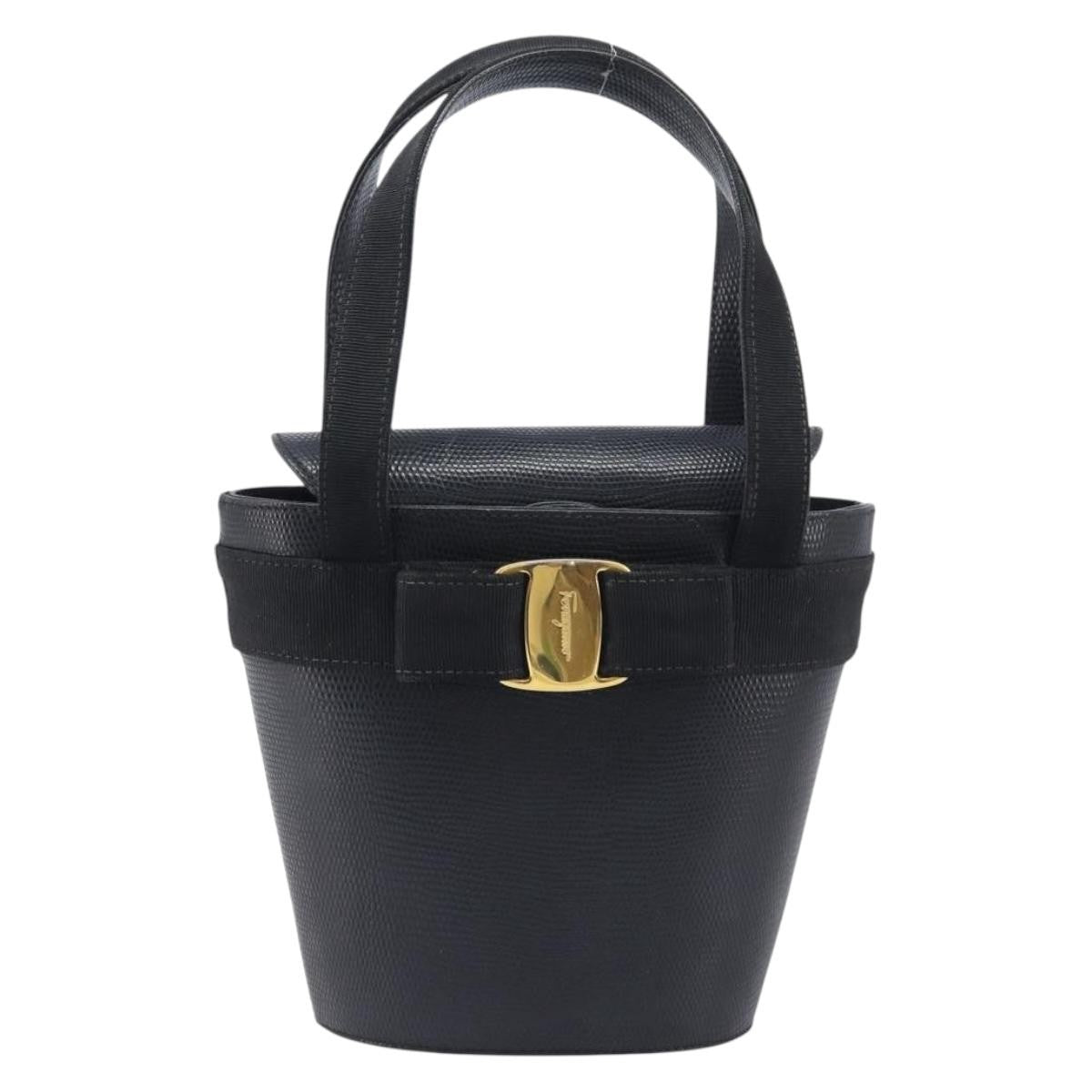 Salvatore Ferragamo Vara Bow Leather Black Leather Crossbody Bag Bag (Pre-Owned)