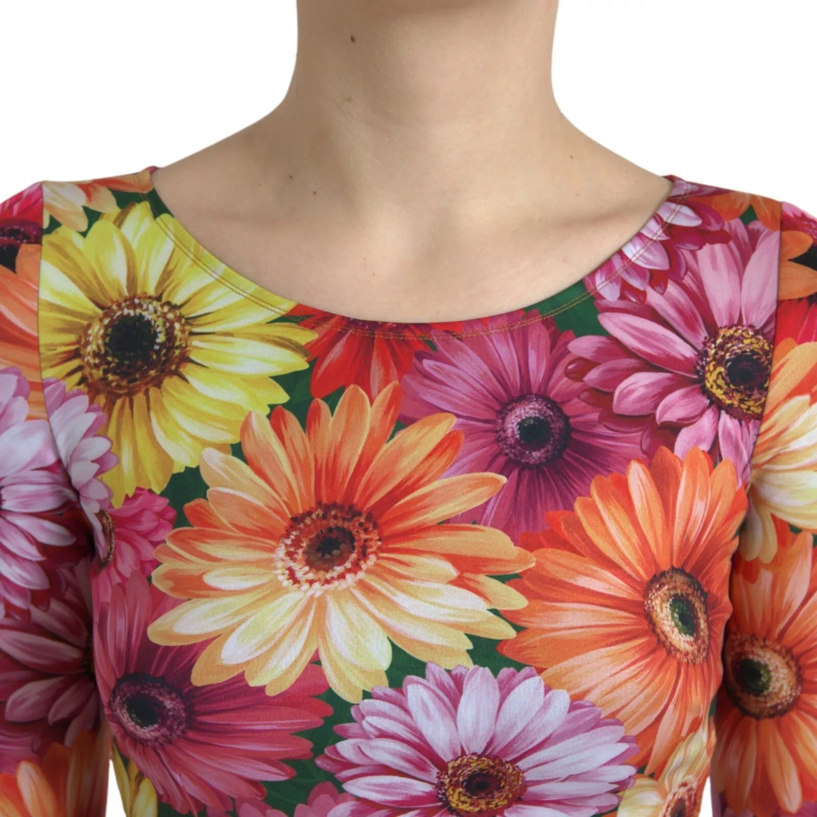 Dolce & Gabbana Multicolor Floral Print Sheath Mini Women's Dress (Pre-Owned)