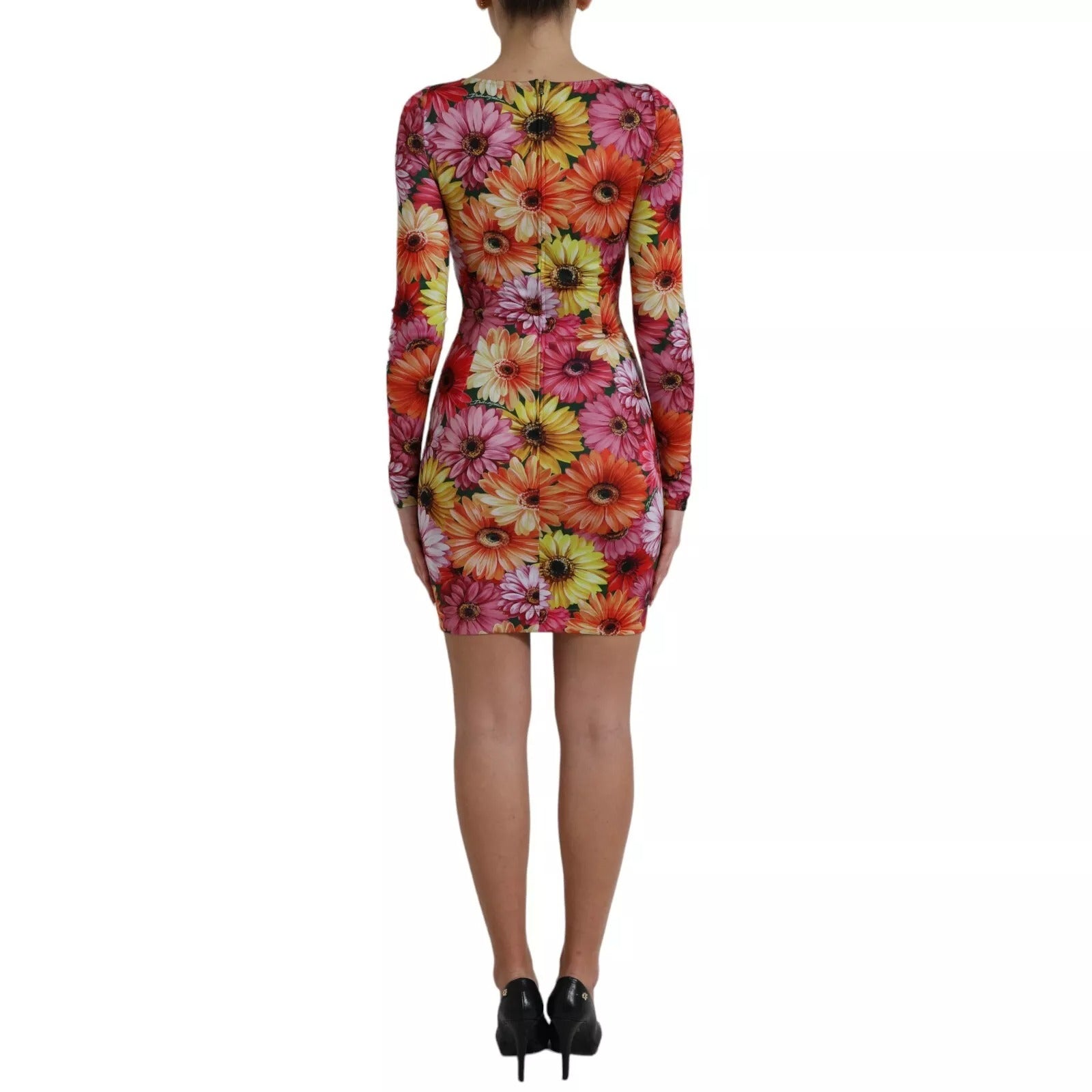 Dolce & Gabbana Multicolor Floral Print Sheath Mini Women's Dress (Pre-Owned)