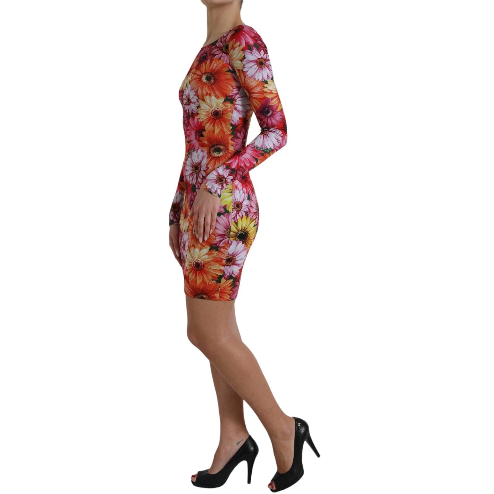Dolce & Gabbana Multicolor Floral Print Sheath Mini Women's Dress (Pre-Owned)