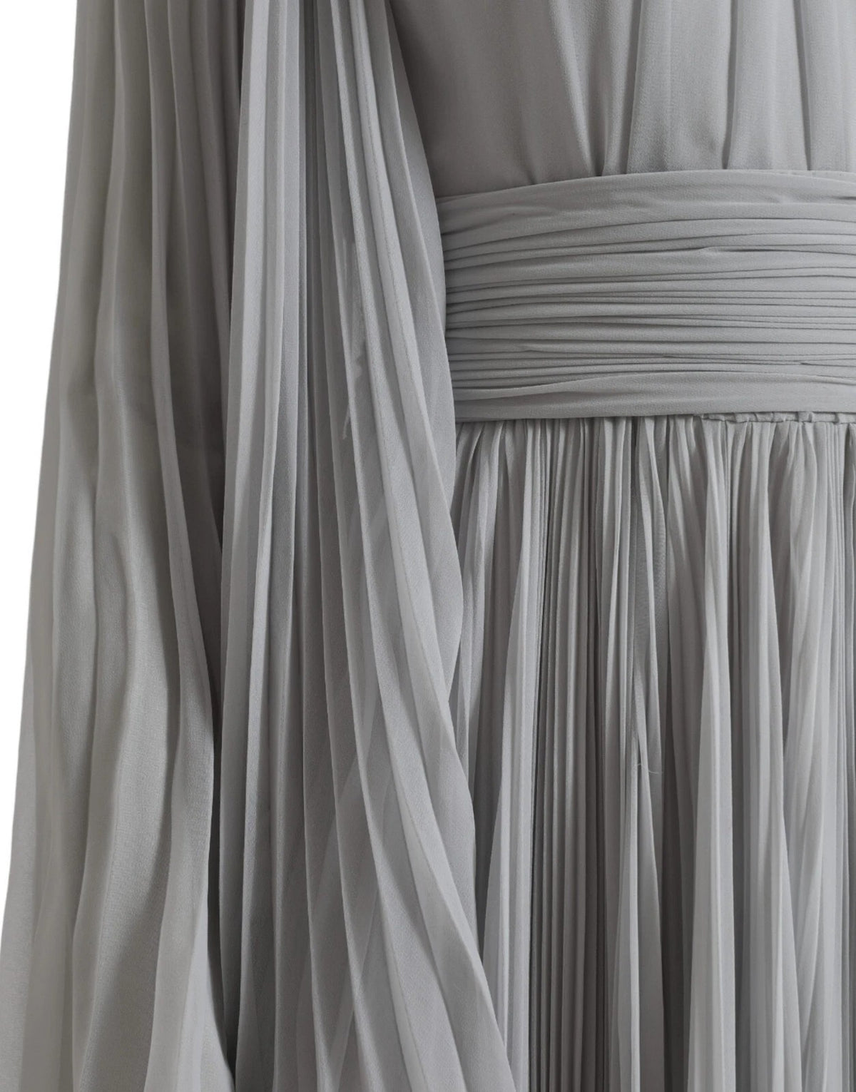 Dolce & Gabbana Light Grey Polyester Pleated Long Maxi Women's Dress (Pre-Owned)