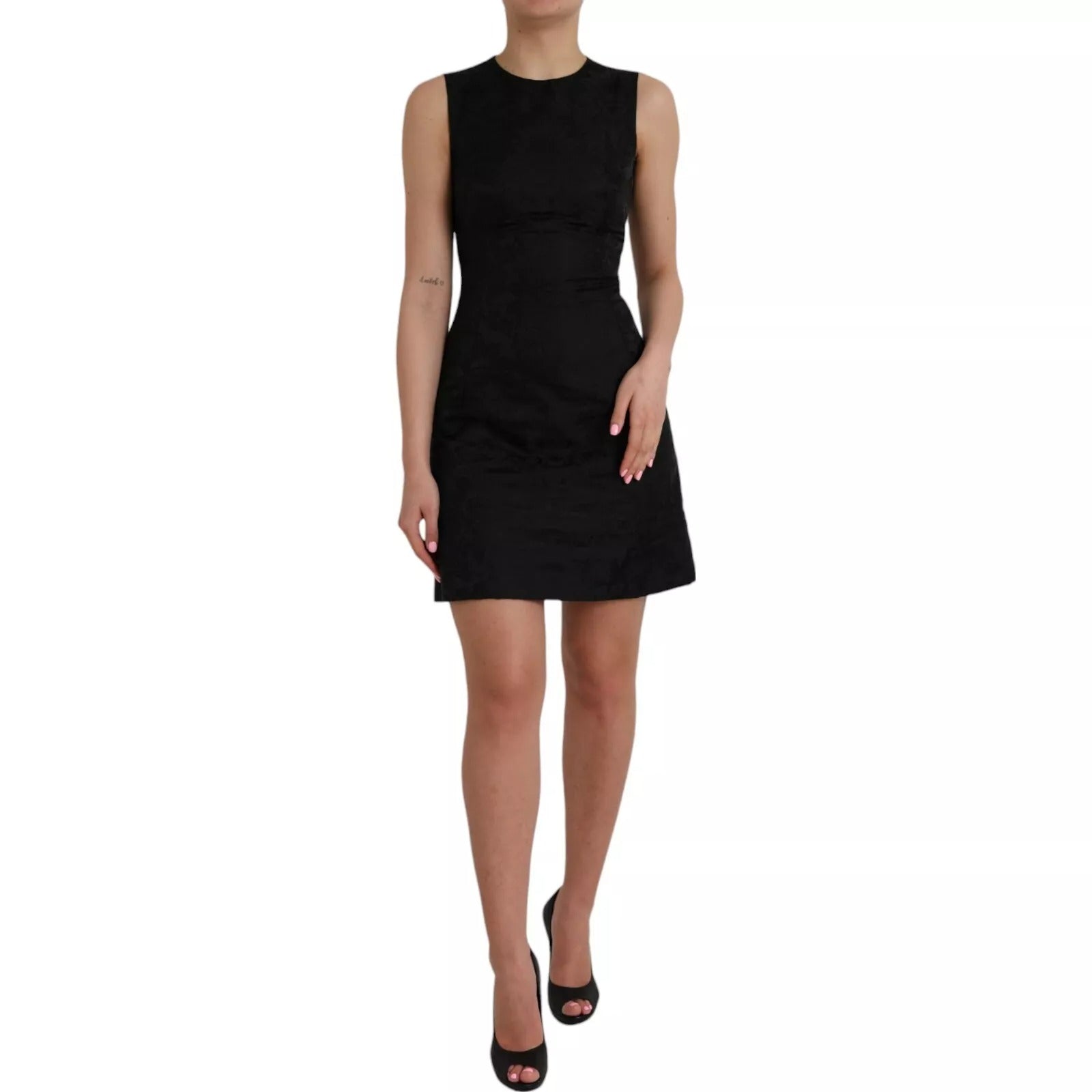 Dolce & Gabbana Black Sleeveless Bodycon A-line Mini Women's Dress
