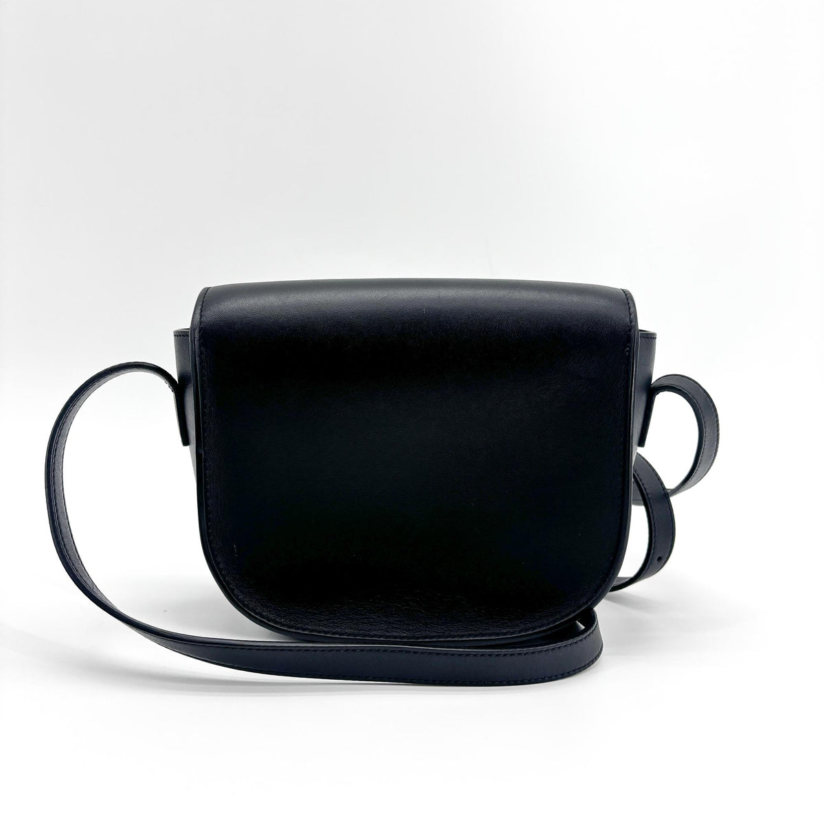 Celine Cuir Triomphe Folco Leather Black Calfskin Handbag (Pre-Owned)